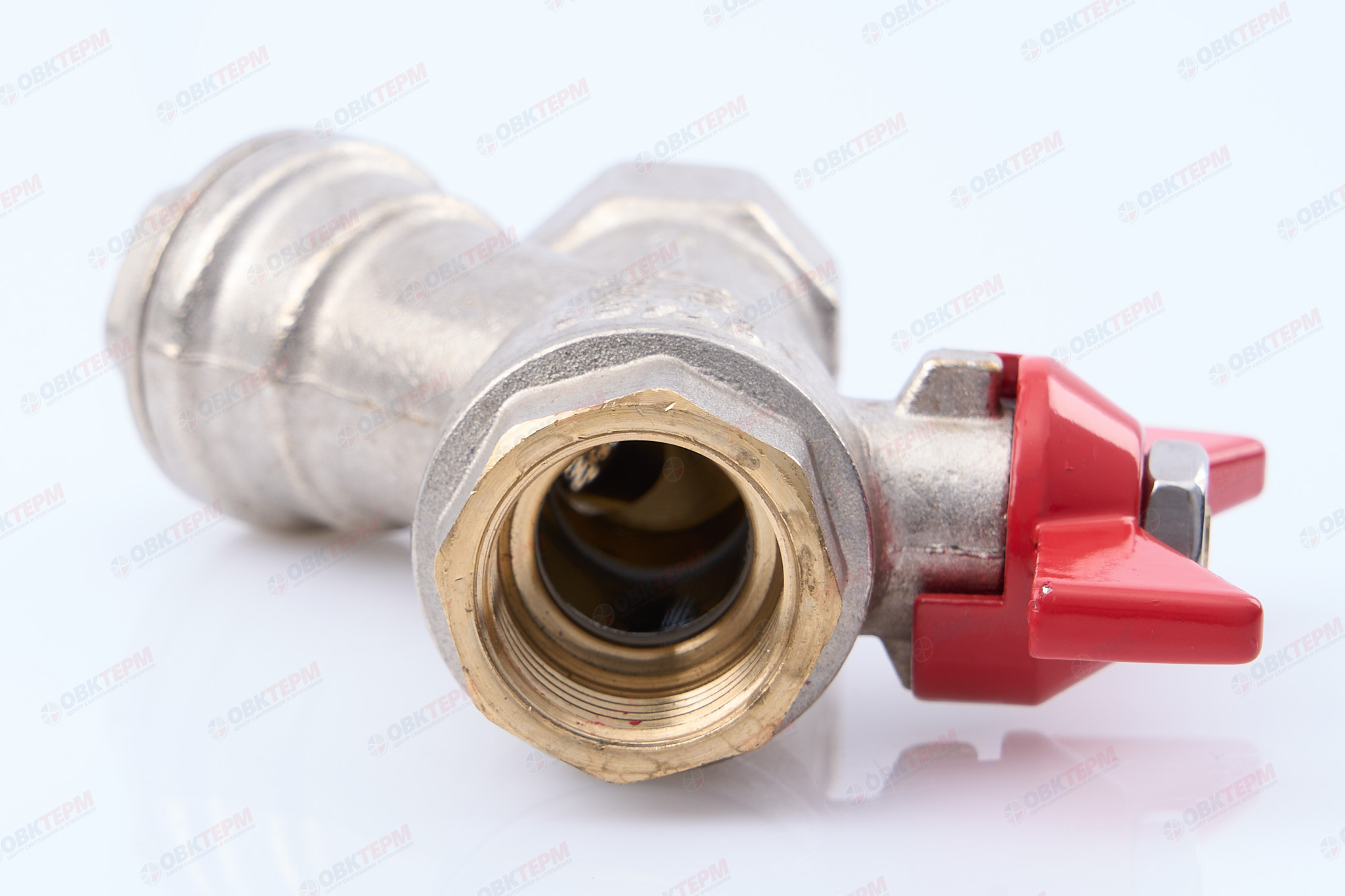 Кран шаровый        Valtec      1/2" ВВ  с фильтром   бабочка        (96ящ8) - миниатюра №8