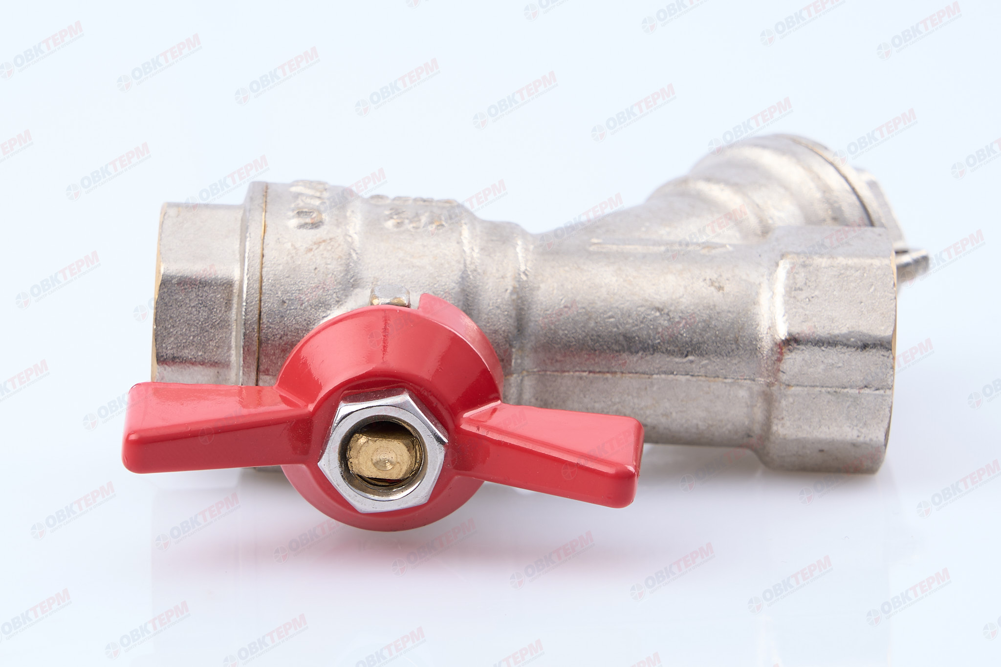 Кран шаровый        Valtec      1/2" ВВ  с фильтром   бабочка        (96ящ8) - миниатюра №9
