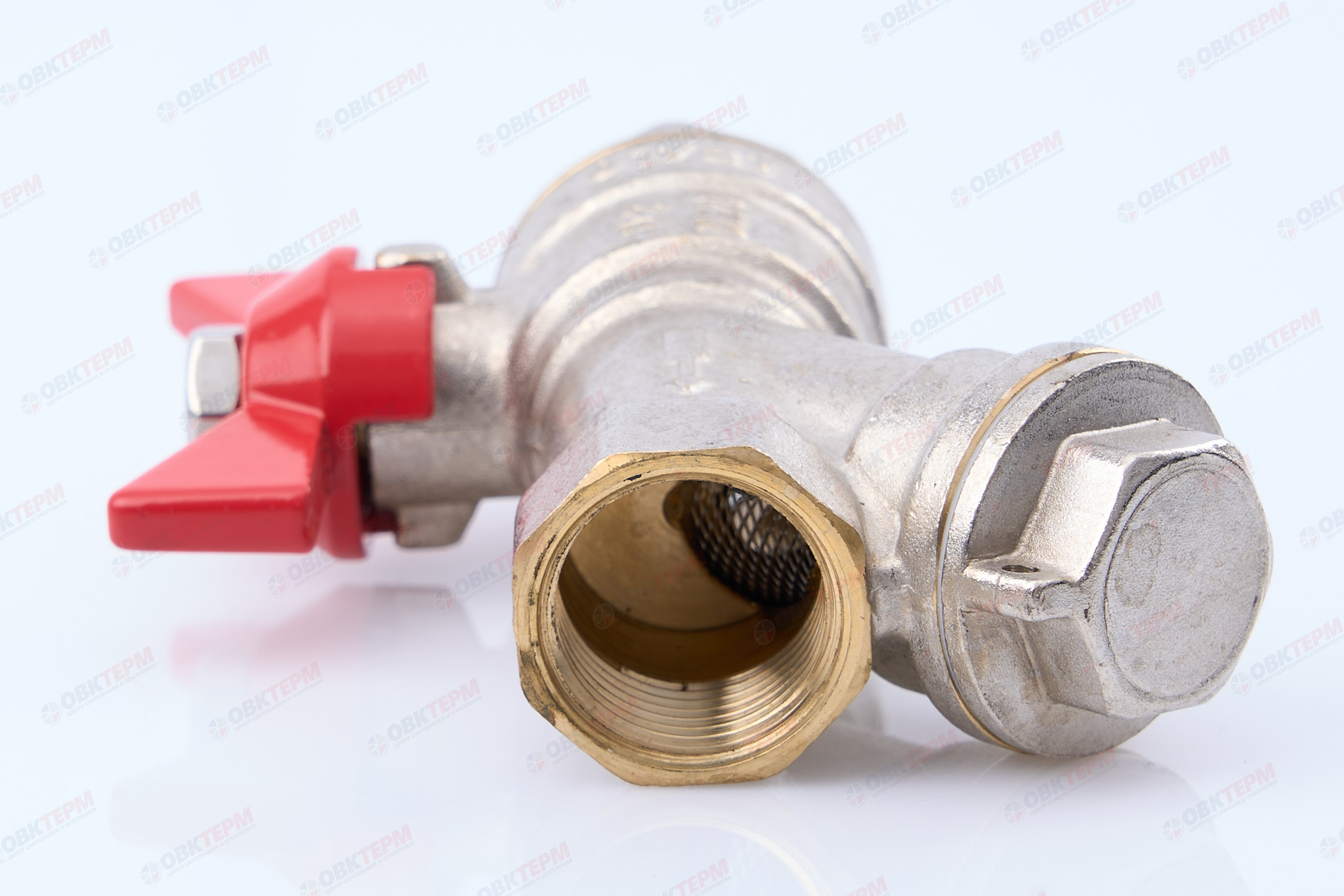 Кран шаровый        Valtec      1/2" ВВ  с фильтром   бабочка        (96ящ8) - миниатюра №10
