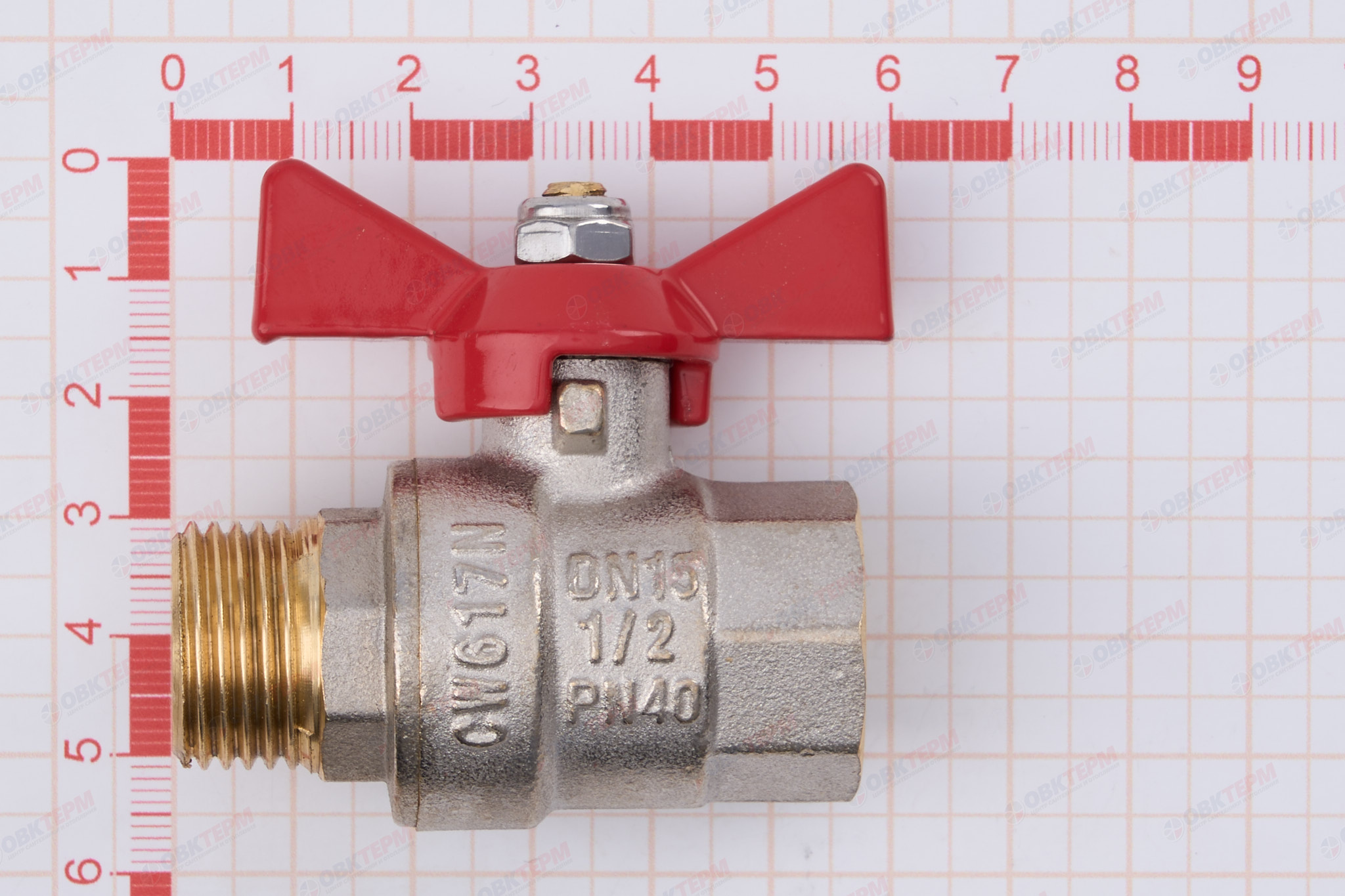 Кран шаровый        Valtec      1/2" ВН  бабочка  (12/192) - миниатюра №6