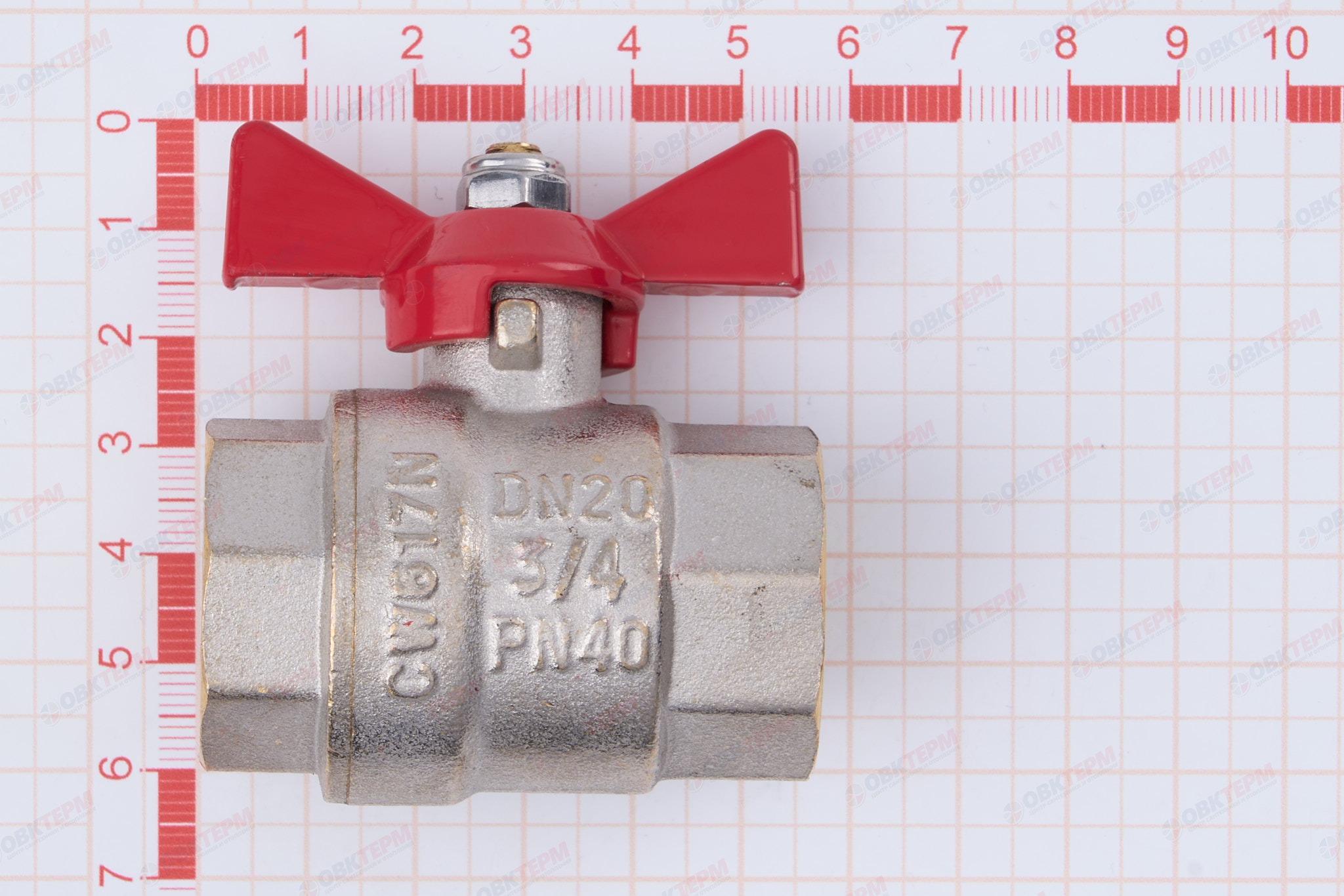 Кран шаровый        Valtec      3/4" ВВ     бабочка (14/126) - миниатюра №6