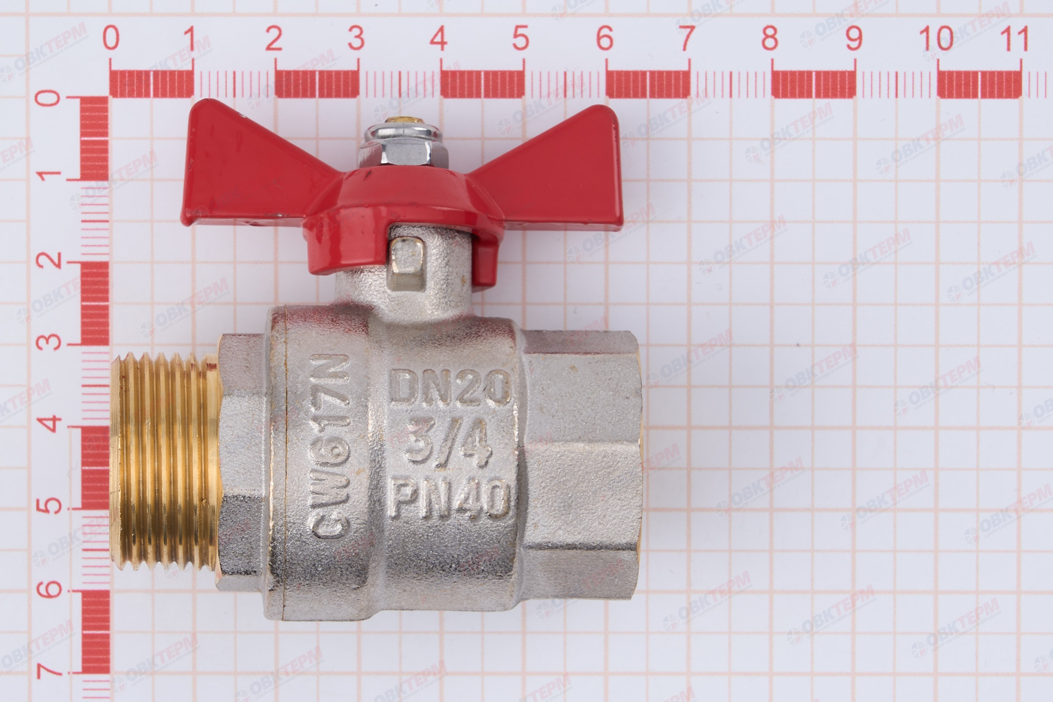 Кран шаровый        Valtec      3/4" ВН     бабочка      (120/10) - миниатюра №6