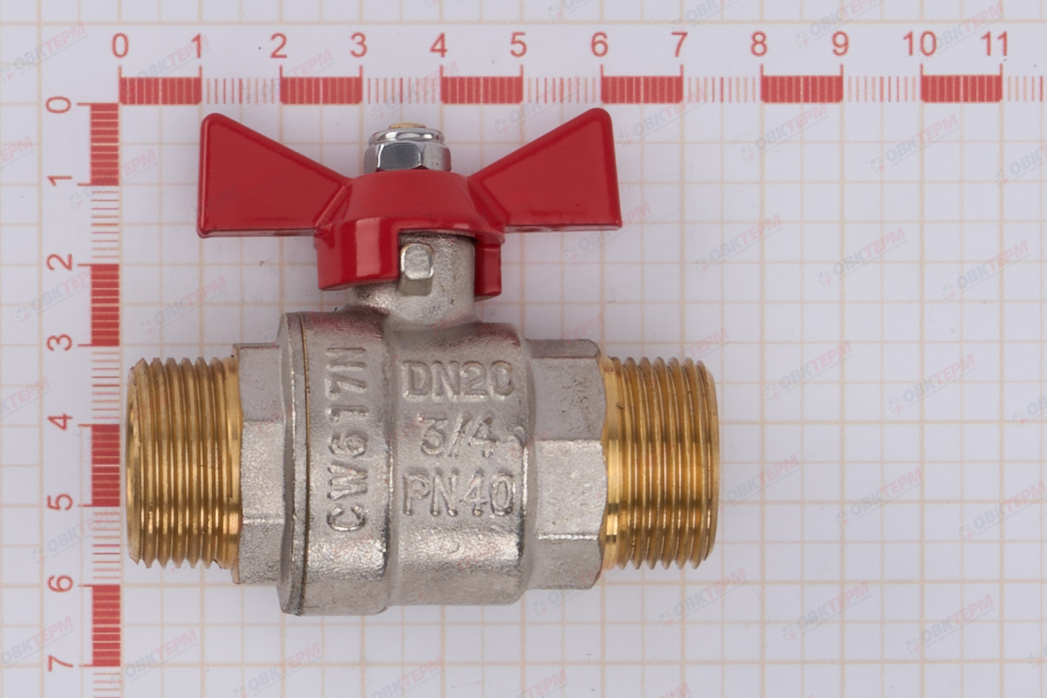 Кран шаровый        Valtec      3/4" НН     бабочка (12/144) - миниатюра №5