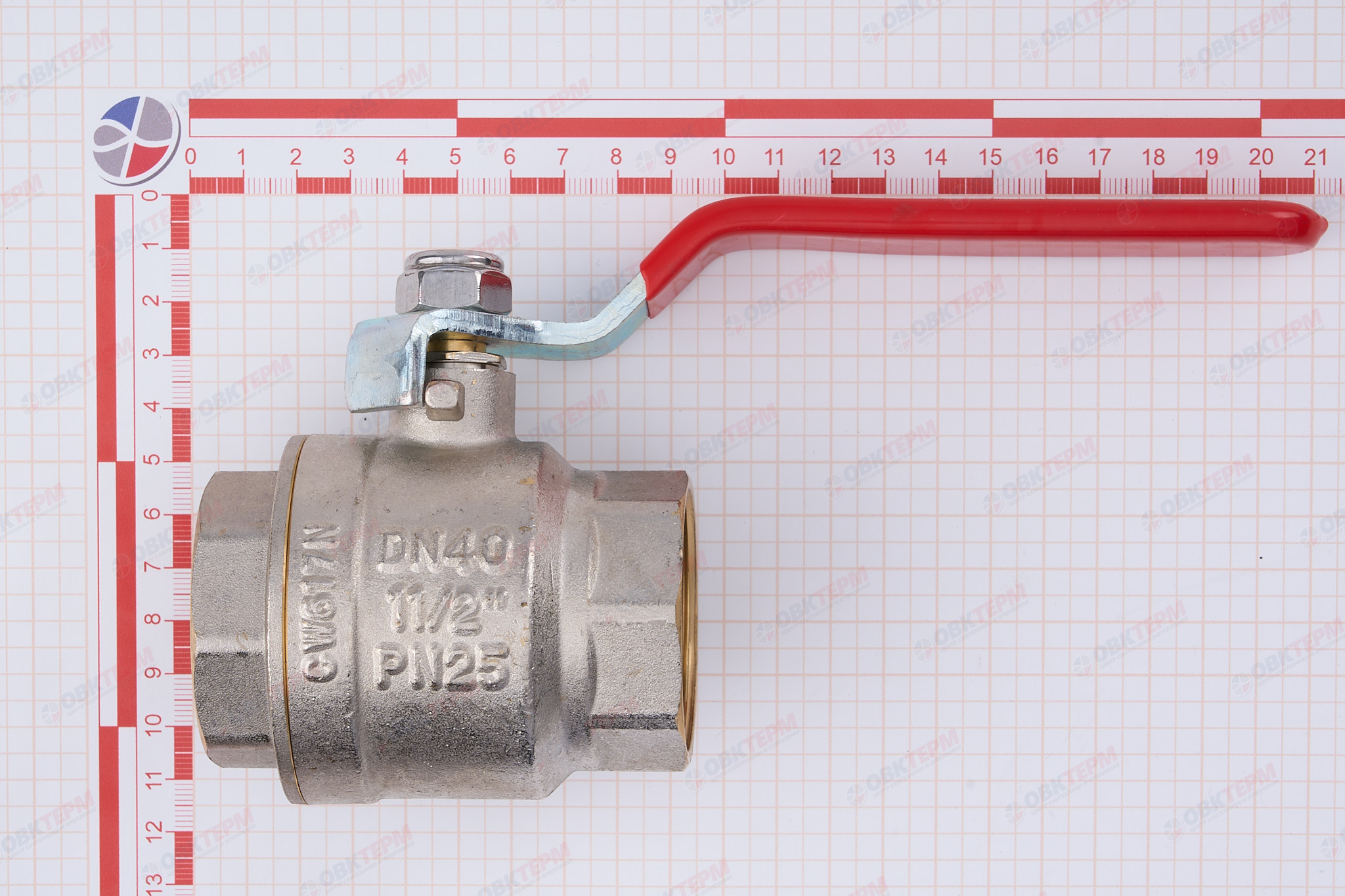 Кран шаровый        Valtec    1 1/2"  ВВ   ручка     (2/20) - миниатюра №9