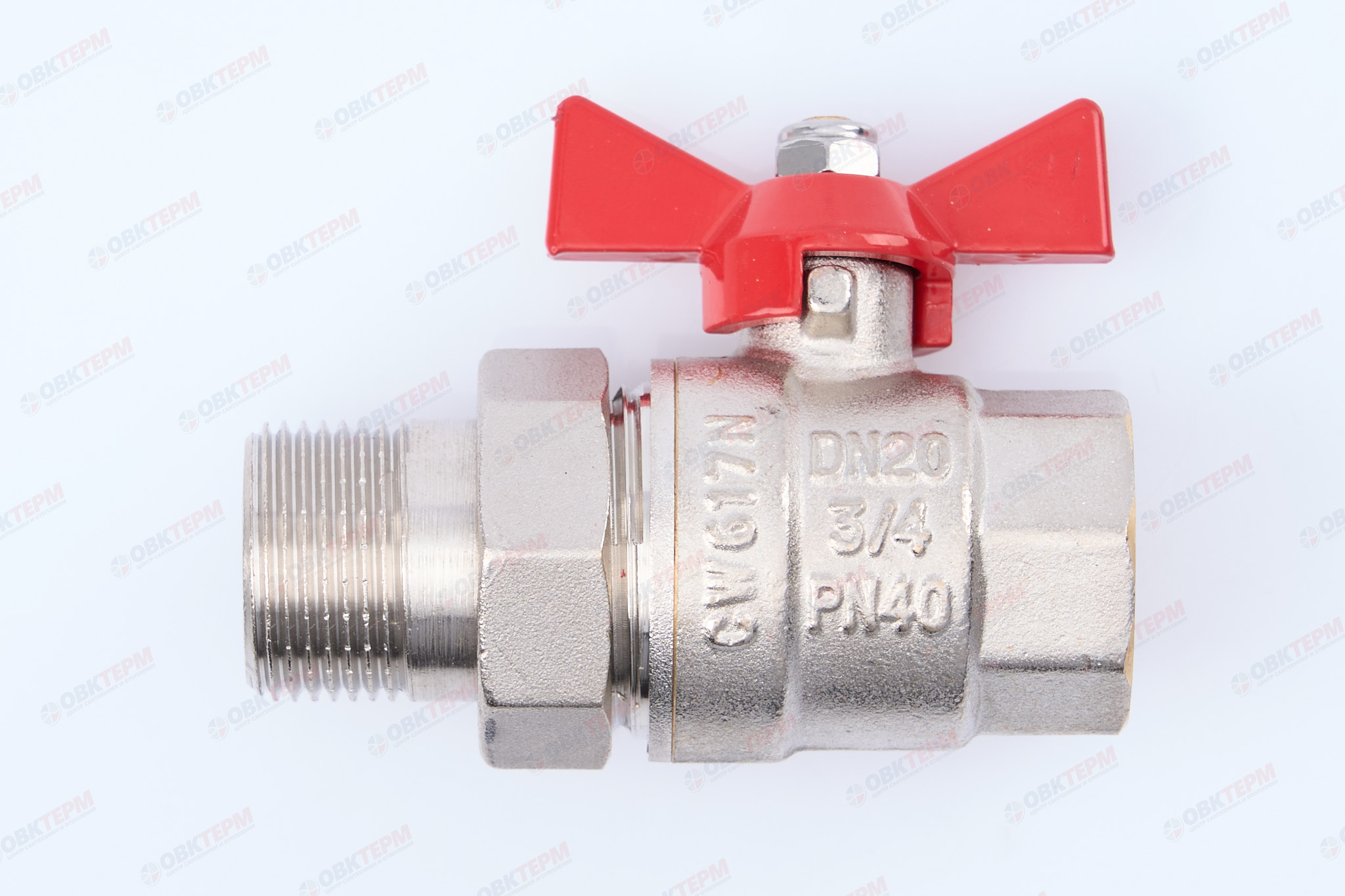 Кран шаровый с американкой      Valtec     3/4"  ВН   бабочка     (84/7) - Изображение №1