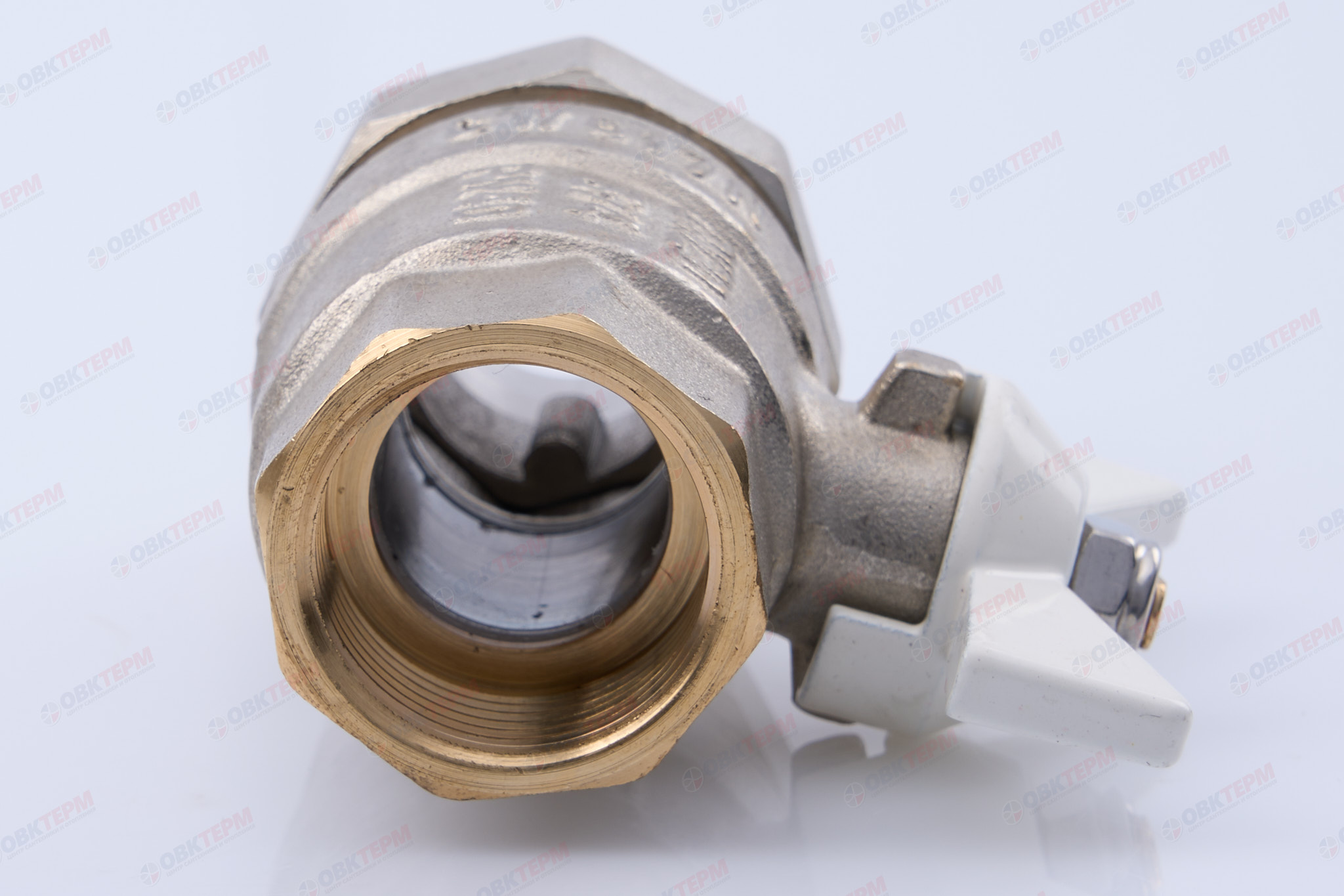 Кран шаровый с американкой      Valtec     3/4"  ВН   бабочка ( белая рукоятка)    (84/7) - Изображение №4