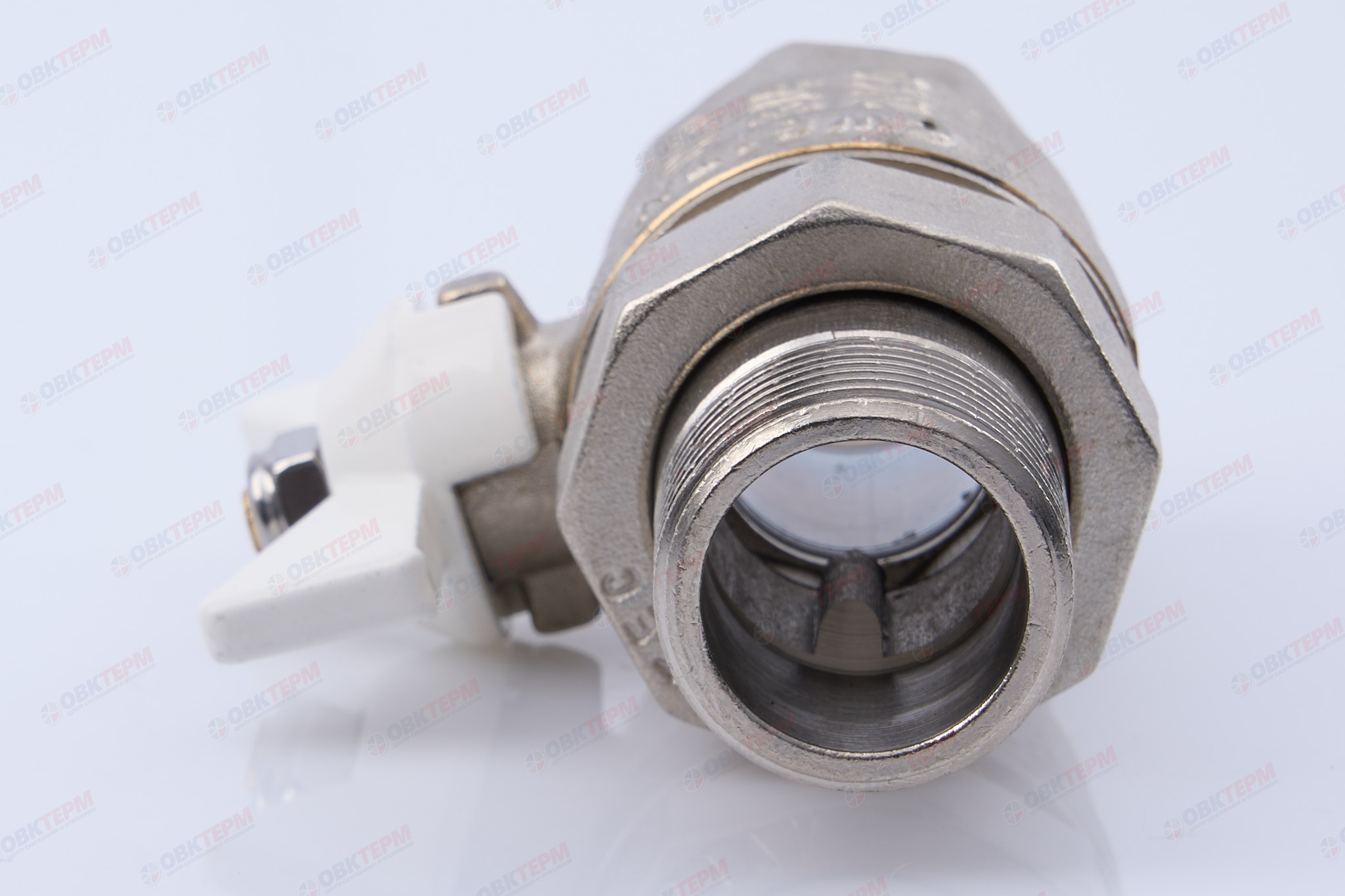Кран шаровый с американкой      Valtec     3/4"  ВН   бабочка ( белая рукоятка)    (84/7) - Изображение №5