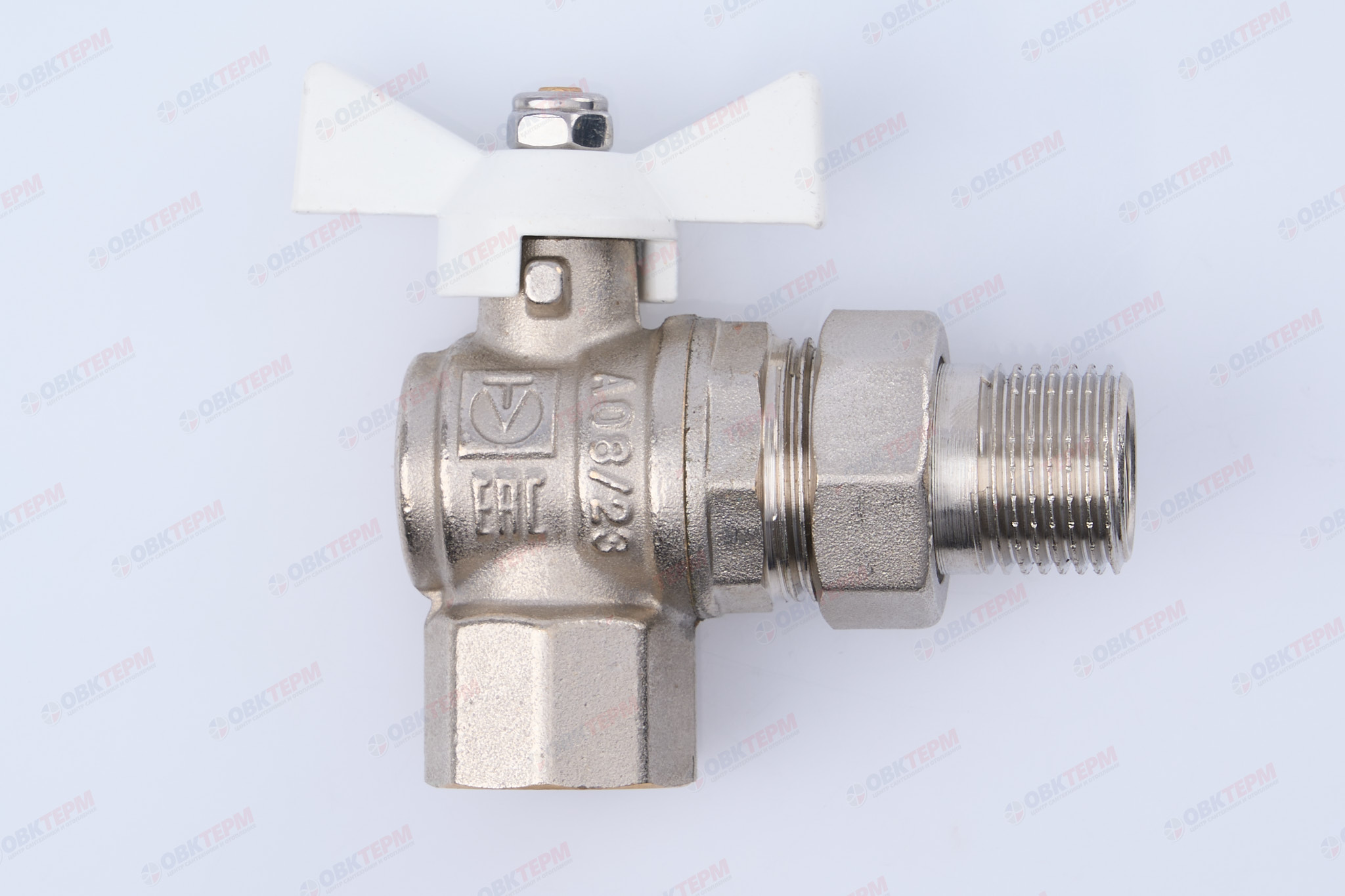 Кран шаровый с американкой   угловой     Valtec   1/2"  ВН   белая рукоятка  (8шт/96ящ) - Изображение №2