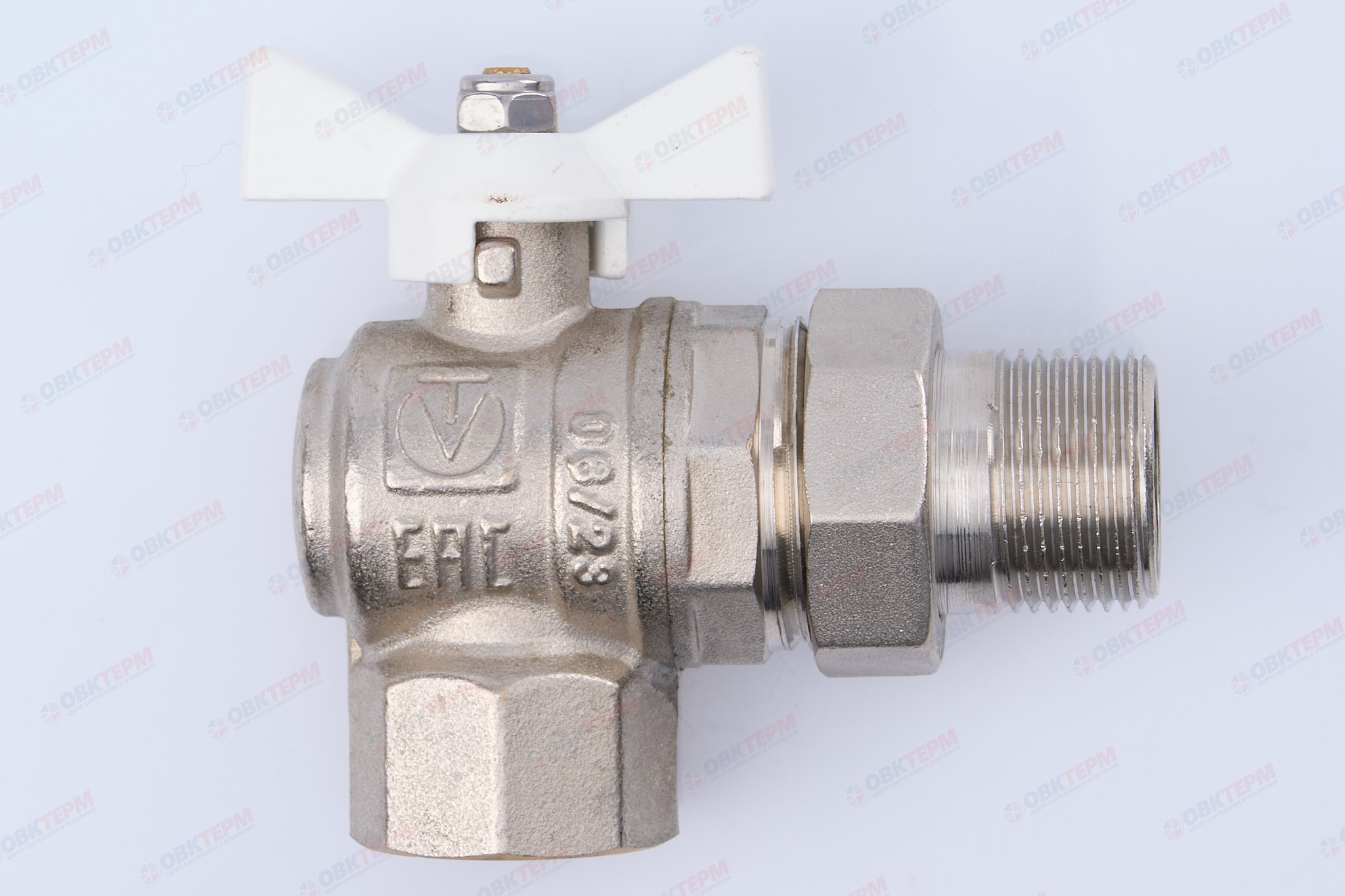 Кран шаровый с американкой   угловой     Valtec   3/4"  ВН   белая рукоятка (8шт/64ящ) - Изображение №2