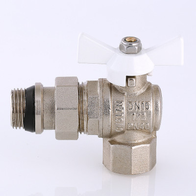 Кран шаровый с американкой   угловой     Valtec   3/4"  ВН   белая рукоятка с доп уплотнением - Изображение №3