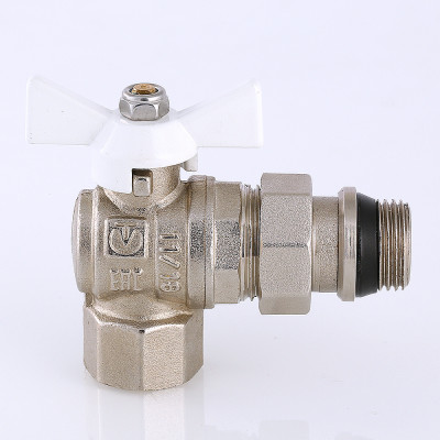 Кран шаровый с американкой   угловой     Valtec   3/4"  ВН   белая рукоятка с доп уплотнением - Изображение №5