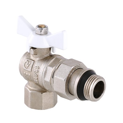 Кран шаровый с американкой   угловой     Valtec   3/4"  ВН   белая рукоятка с доп уплотнением - Изображение №1