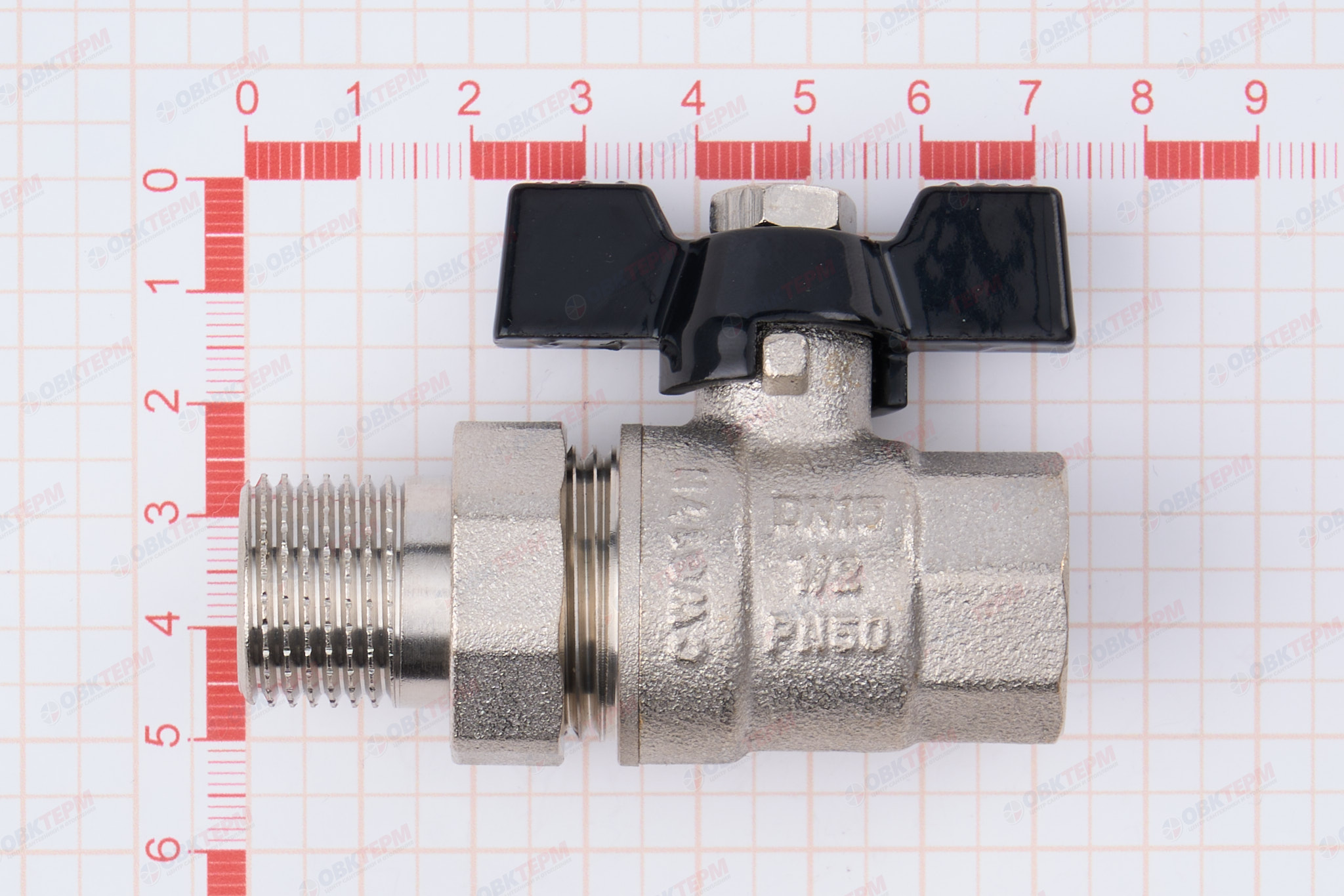 Кран шаровый с американкой    TIM      1/2"   (16шт/64ящ) - миниатюра №7