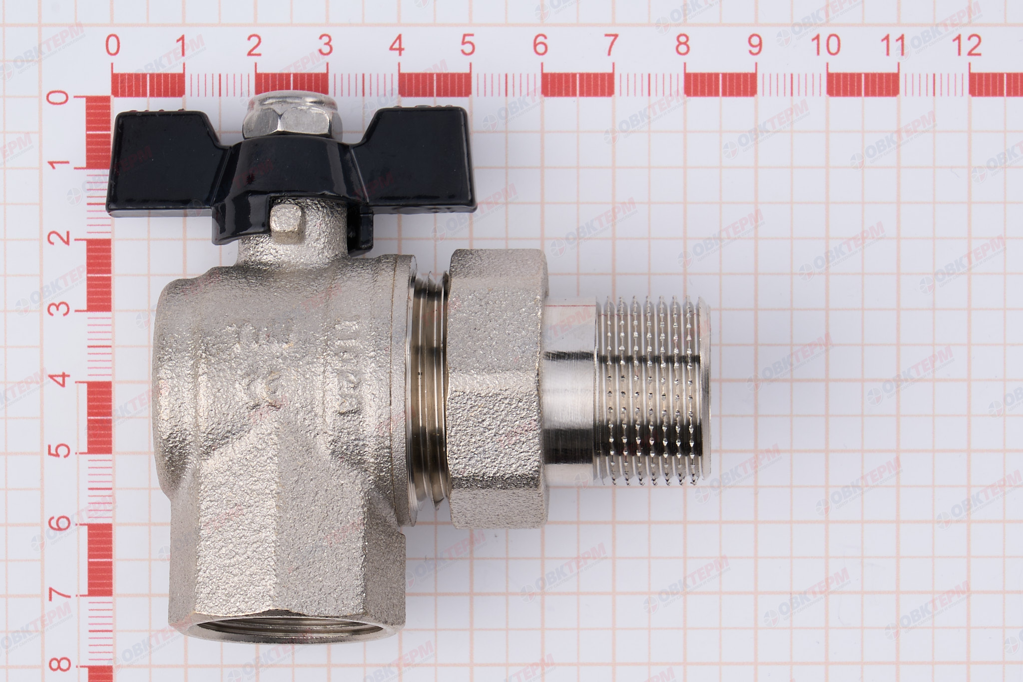 Кран шаровый с американкой    TIM      3/4"  угловой   (11шт/44ящ) - миниатюра №7