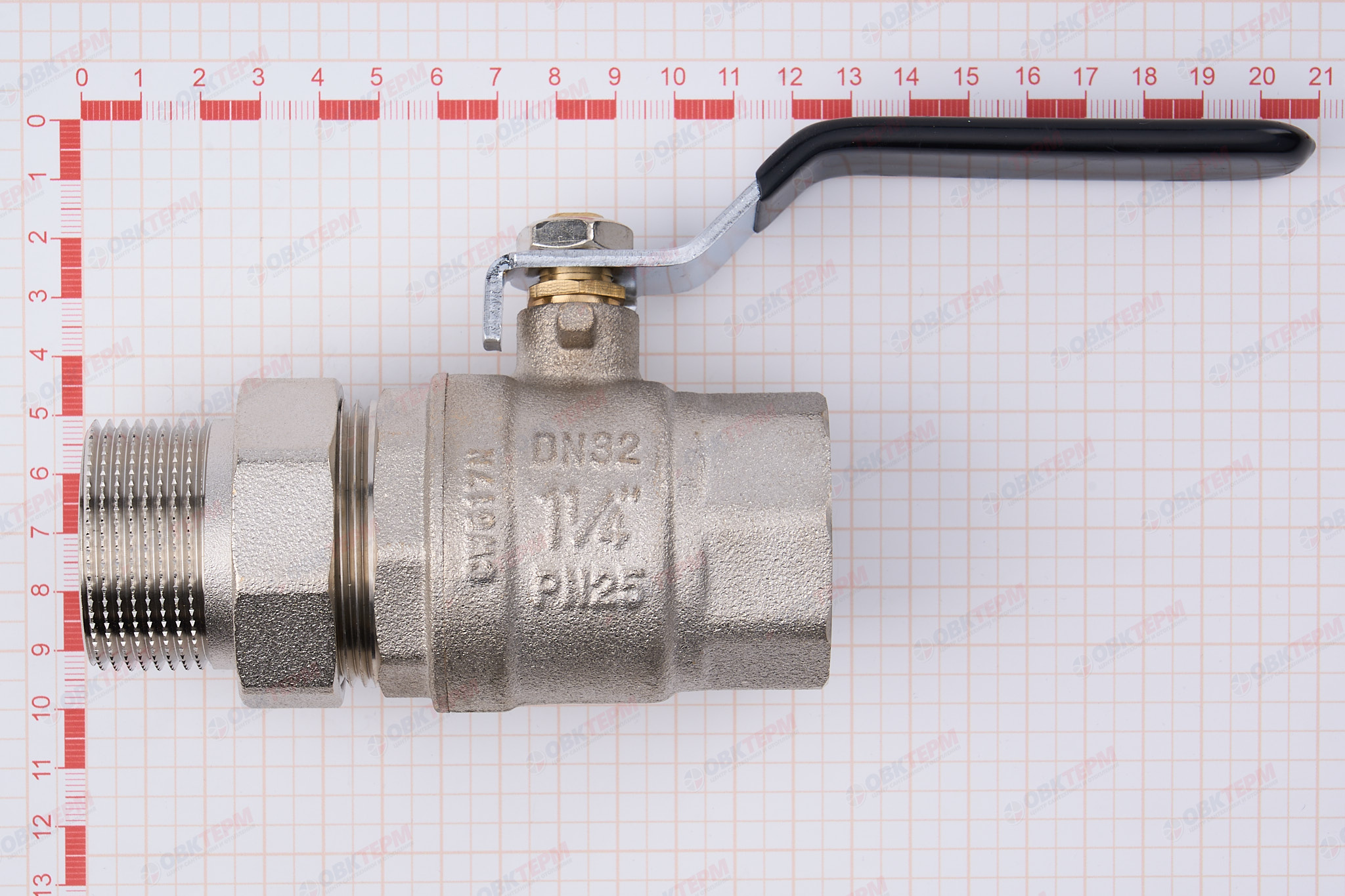 Кран шаровый с американкой    TIM    1 1/4"   (3шт/12ящ) - миниатюра №6