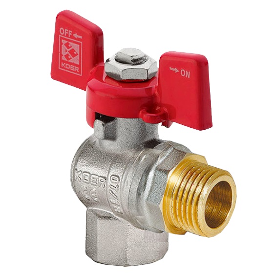 Кран шаровый    KOER     1/2" ВН   бабочка  УГЛОВОЙ  усиленный  (80/20) - Изображение №2