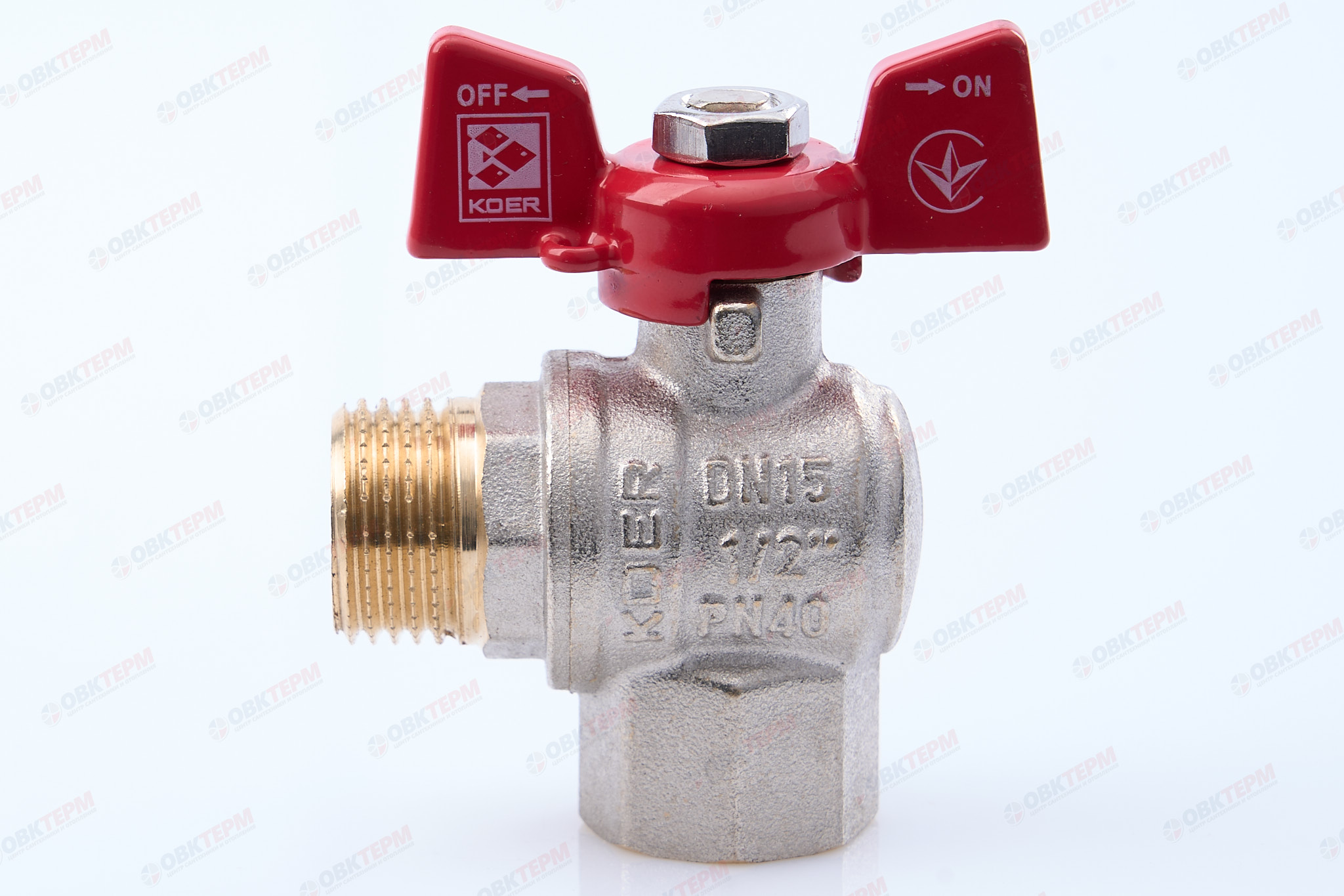 Кран шаровый    KOER     1/2" ВН   бабочка  УГЛОВОЙ  усиленный  (80/20) - Изображение №3