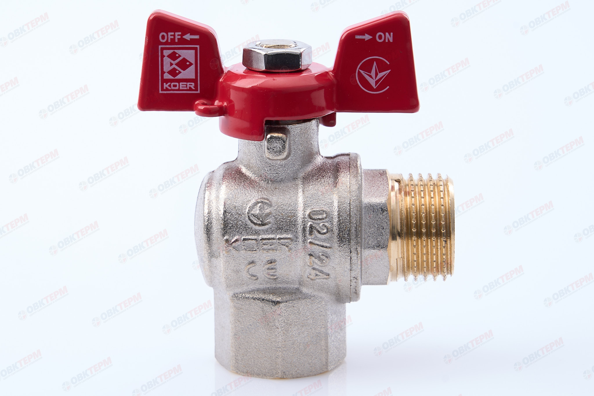 Кран шаровый    KOER     1/2" ВН   бабочка  УГЛОВОЙ  усиленный  (80/20) - Изображение №5