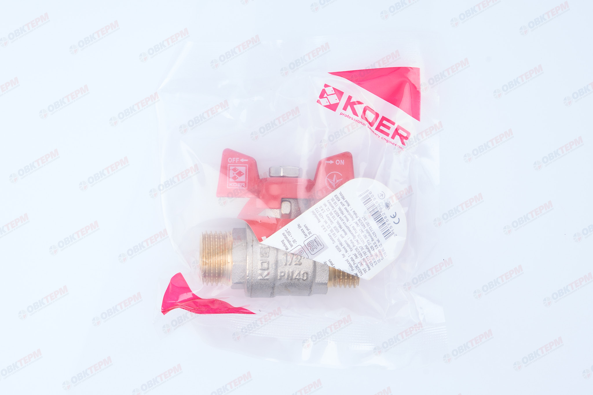 Кран шаровый    KOER     1/2" НН   бабочка   усиленный  (96/24 шт) - миниатюра №7