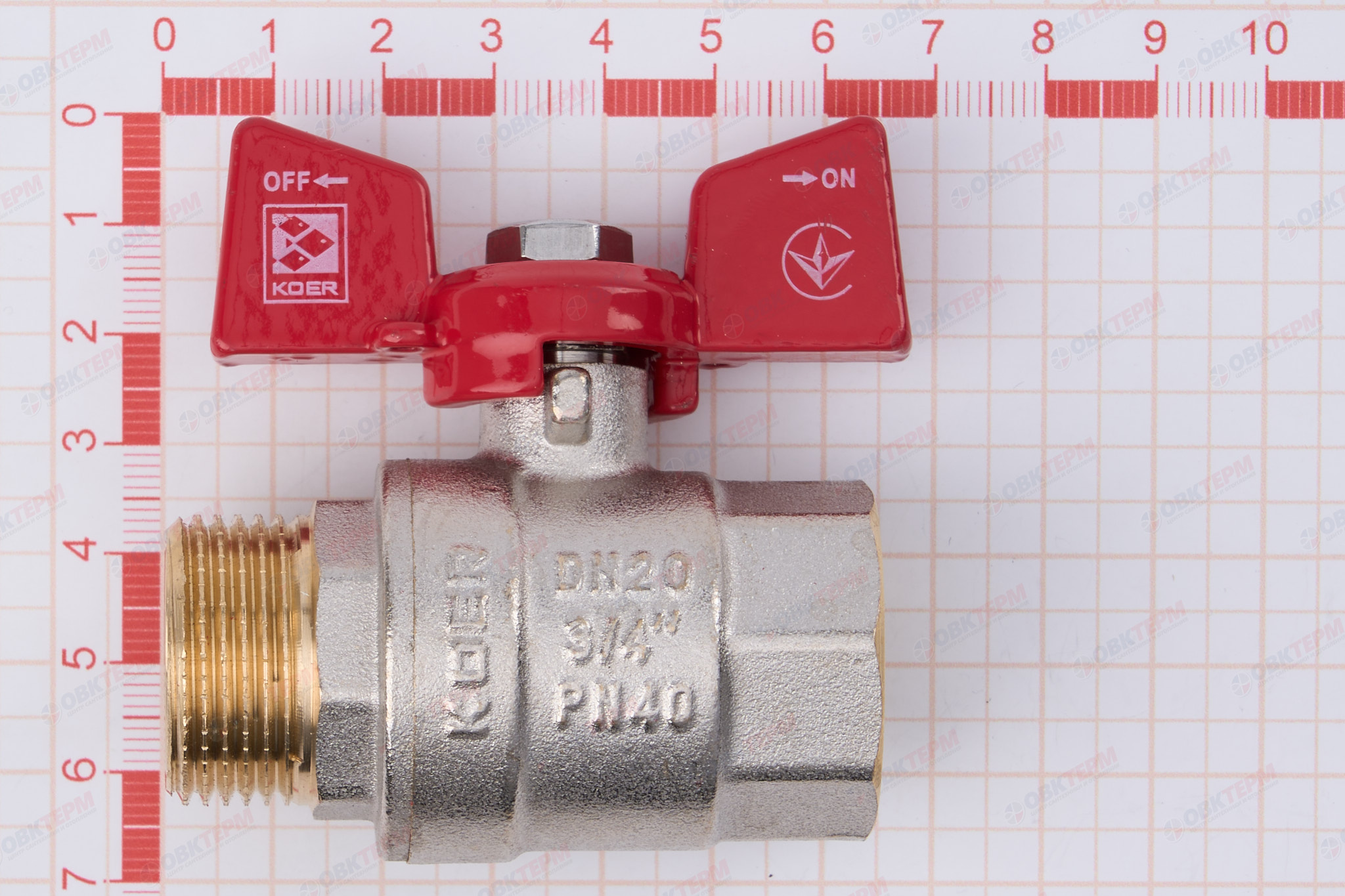 Кран шаровый    KOER     3/4" ВН   бабочка   усиленный  (56/14 шт) - миниатюра №6