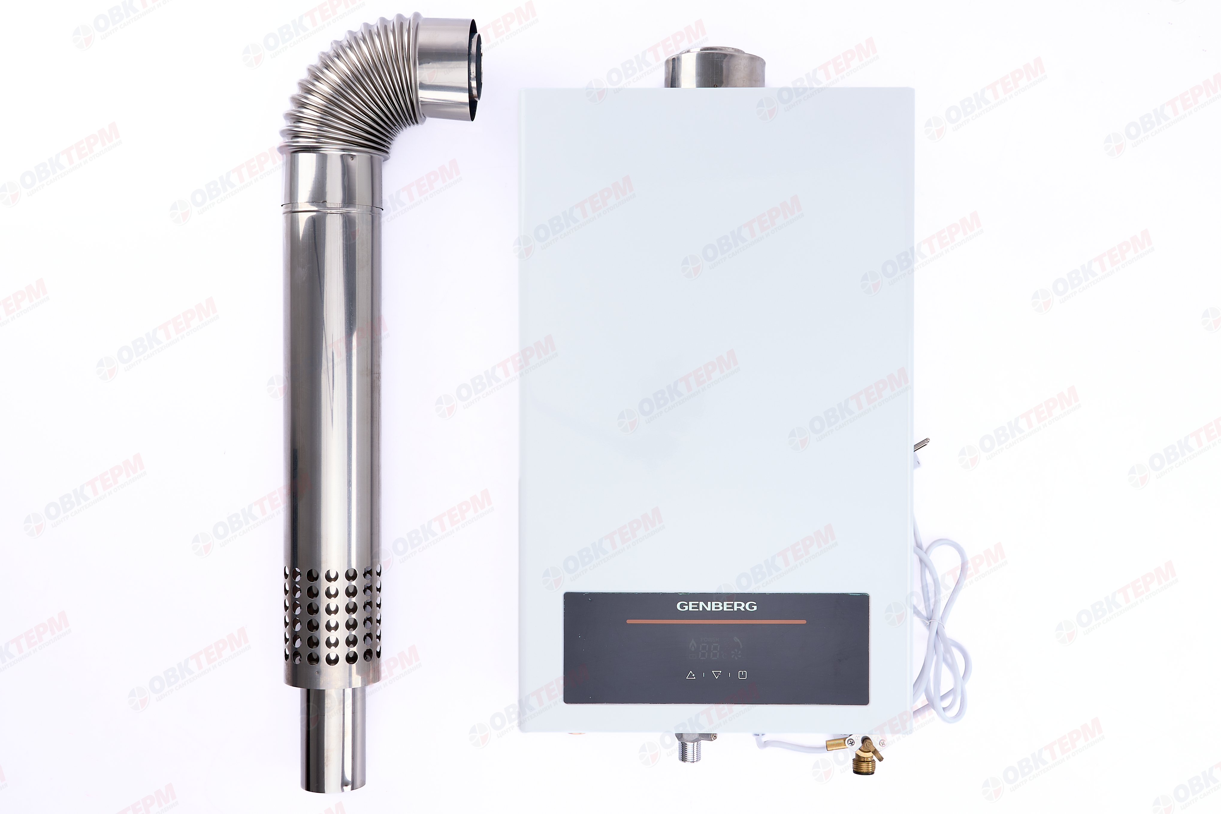 Колонка газовая  GENBERG 710.01  Turbo Max  14л. БЕЛАЯ (с трубой)  (Закрытая камера сгорания) - Изображение №2