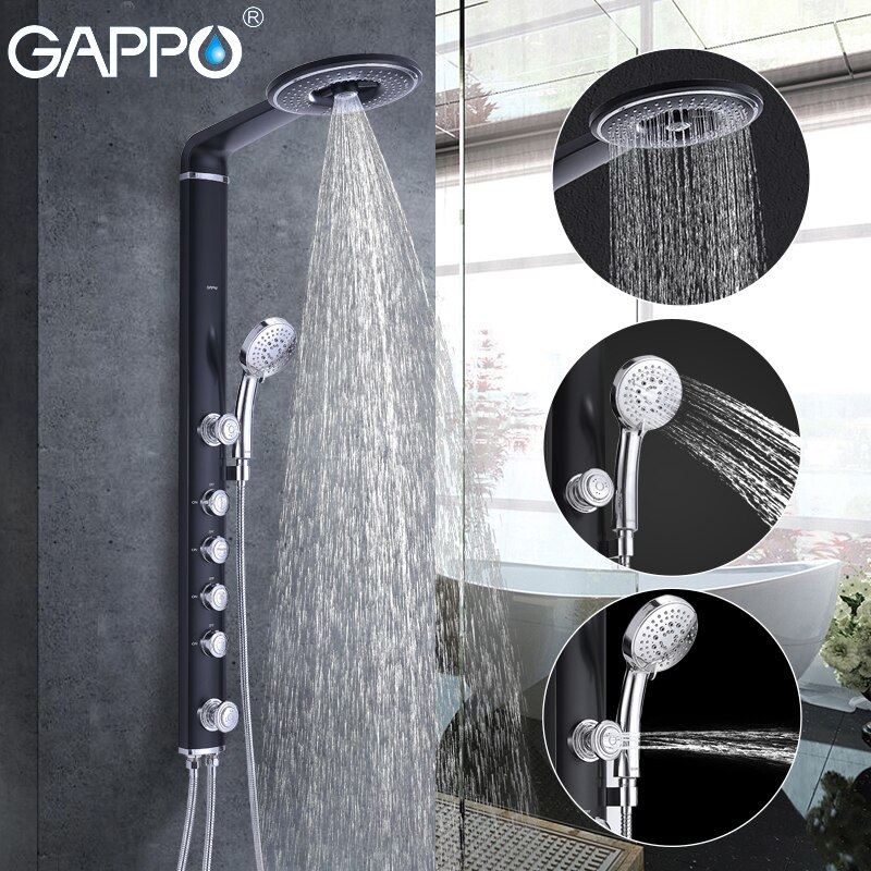 Душ/панель черный/хром  G2417      GAPPO - Изображение №2