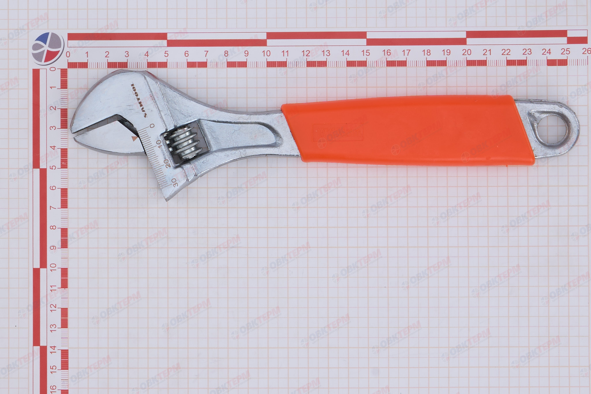 Ключ разводной 250 мм с обрезиненной рукояткой SANTOOL - Изображение №4