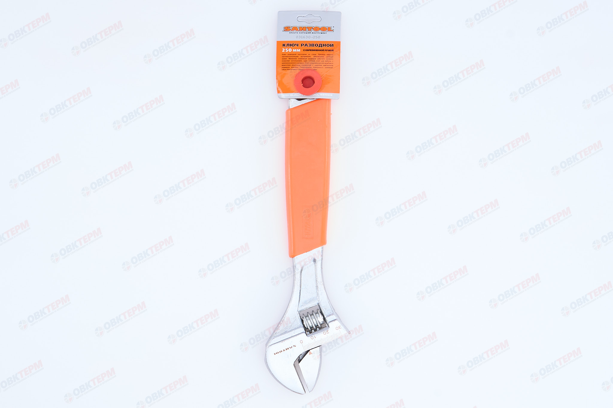 Ключ разводной 250 мм с обрезиненной рукояткой SANTOOL - Изображение №5
