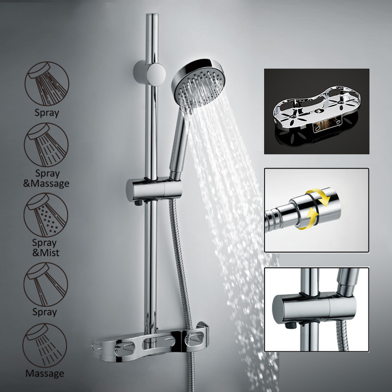 Душевой гарнитур GAPPO G8002 латунь /хром /лейка /шланг - миниатюра №6