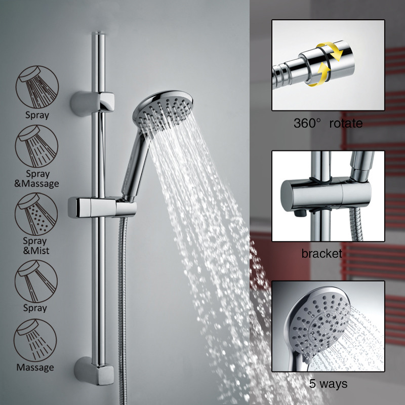 Душевой гарнитур GAPPO G8006 латунь /хром /лейка /шланг - миниатюра №6