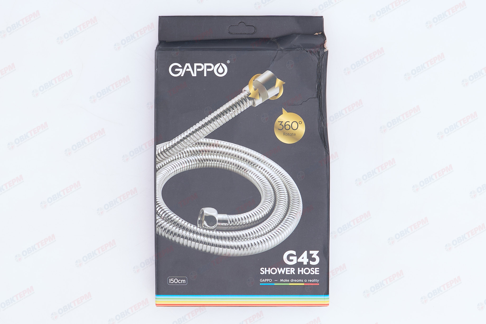 Шланг д/душа GAPPO G43 хром /150 см /усиленный (60 шт) - миниатюра №8