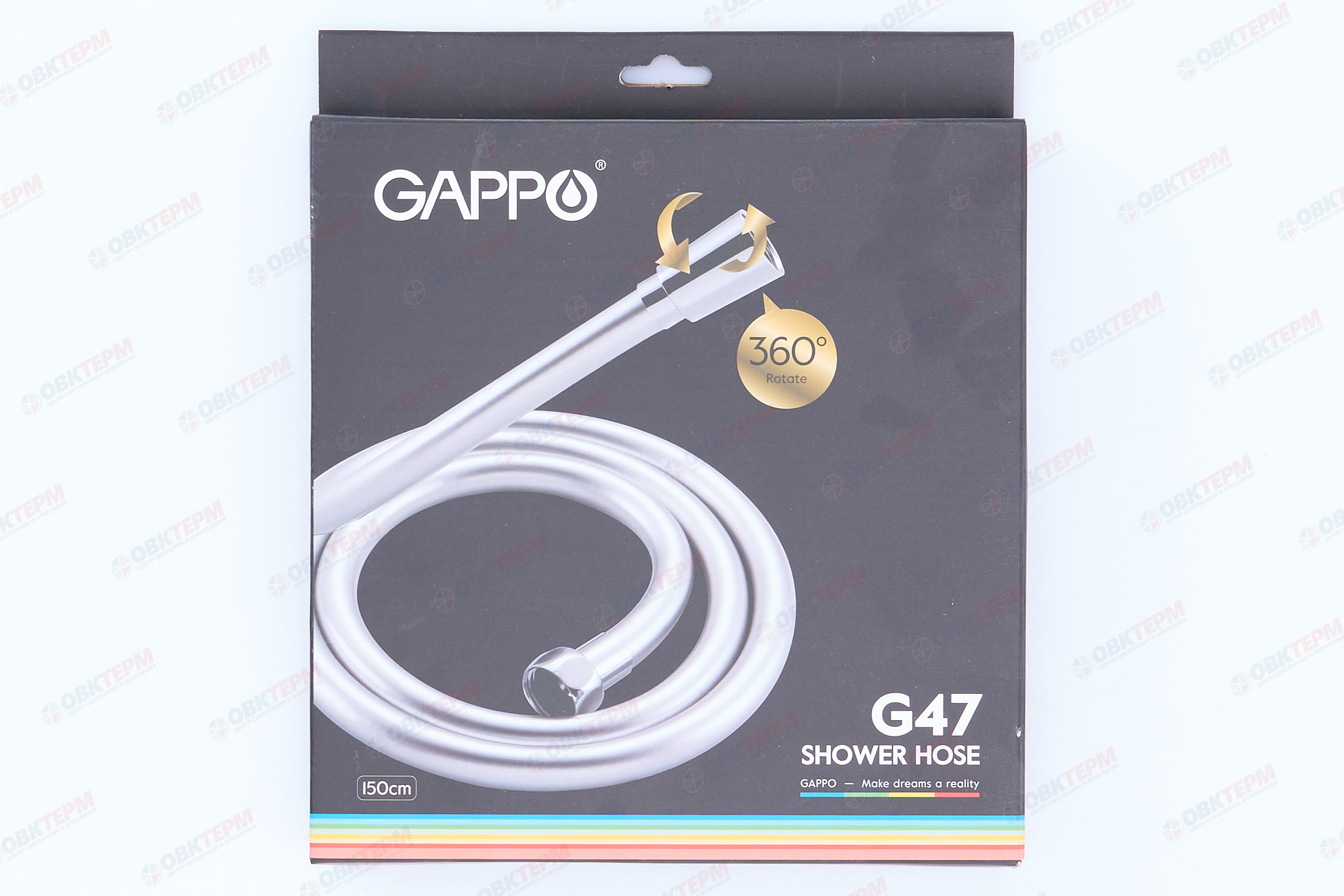 Шланг д/душа GAPPO G47 ПВХ /150см /серый /усиленный (60 шт) - миниатюра №8