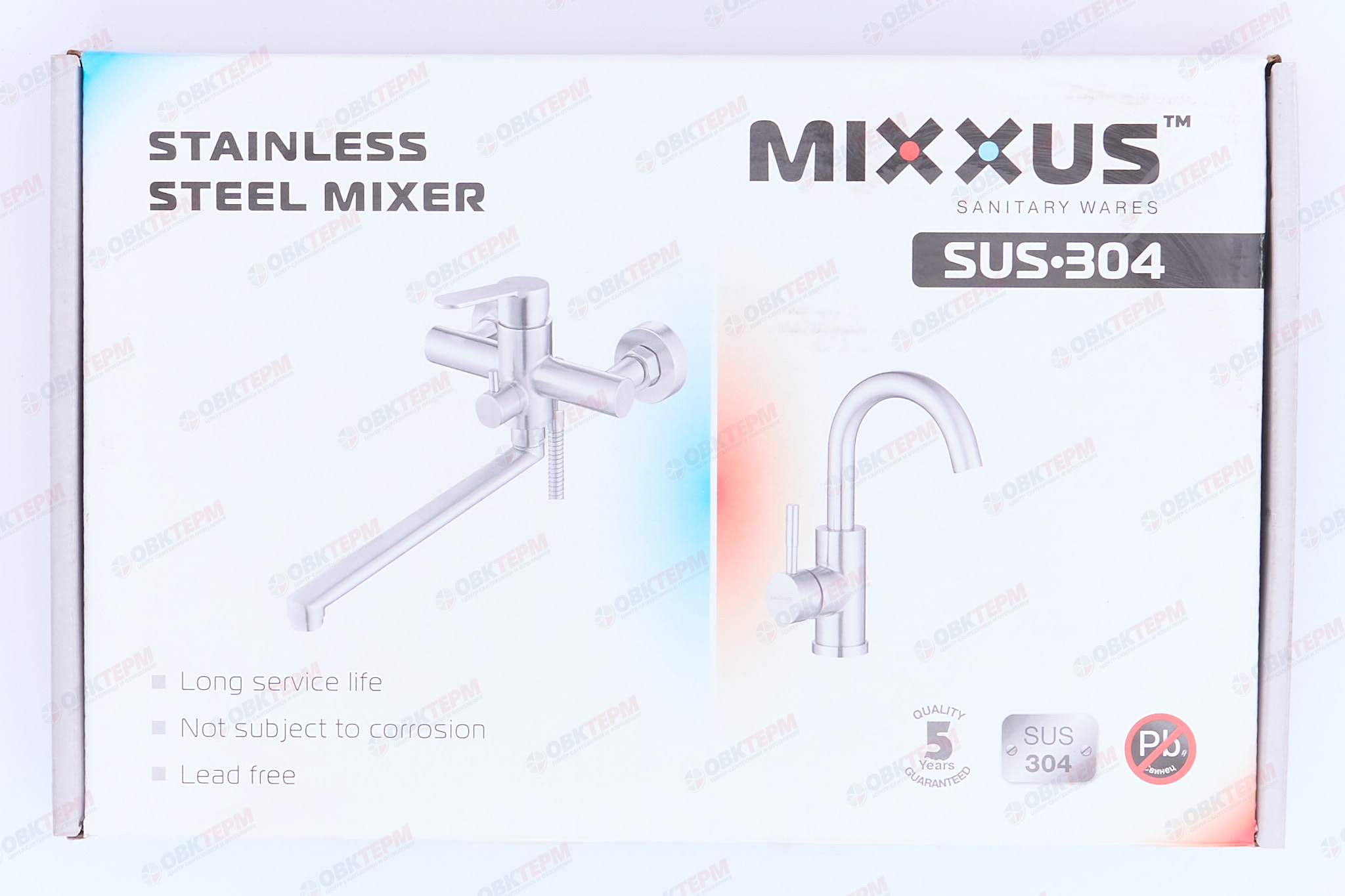 Смеситель д/умывальника нерж/сталь MIXXUS AVA 001 Ø40  (20 шт/ящ) - миниатюра №8