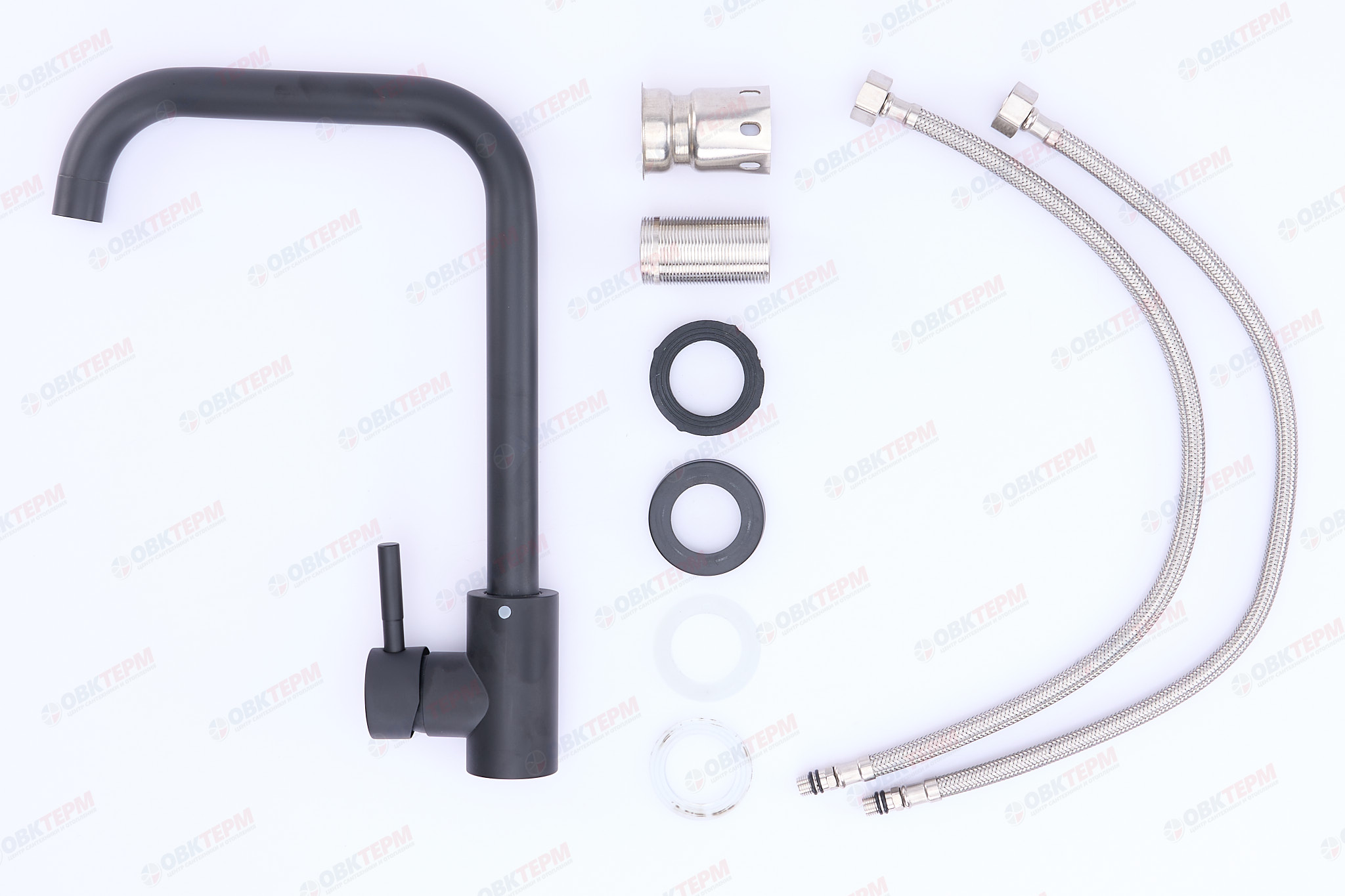 Смеситель д/умывальника нерж/сталь CHAMPION SUS-011-G BLACK  (10 шт/ящ) - Изображение №3