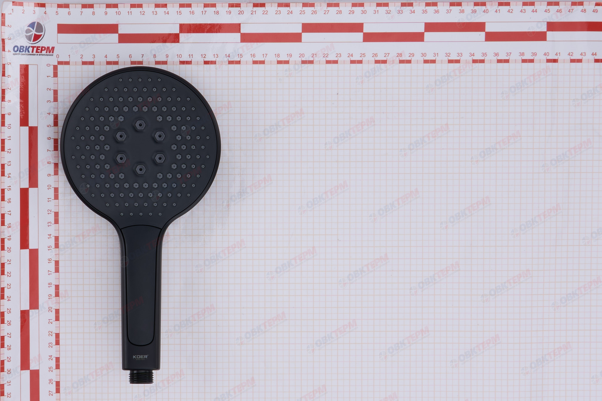 Лейка д/душа ручная KOER KP-0401-05 (3 режима, цвет ЧЕРНЫЙ) 130мм (30 шт/ящ) - Изображение №5