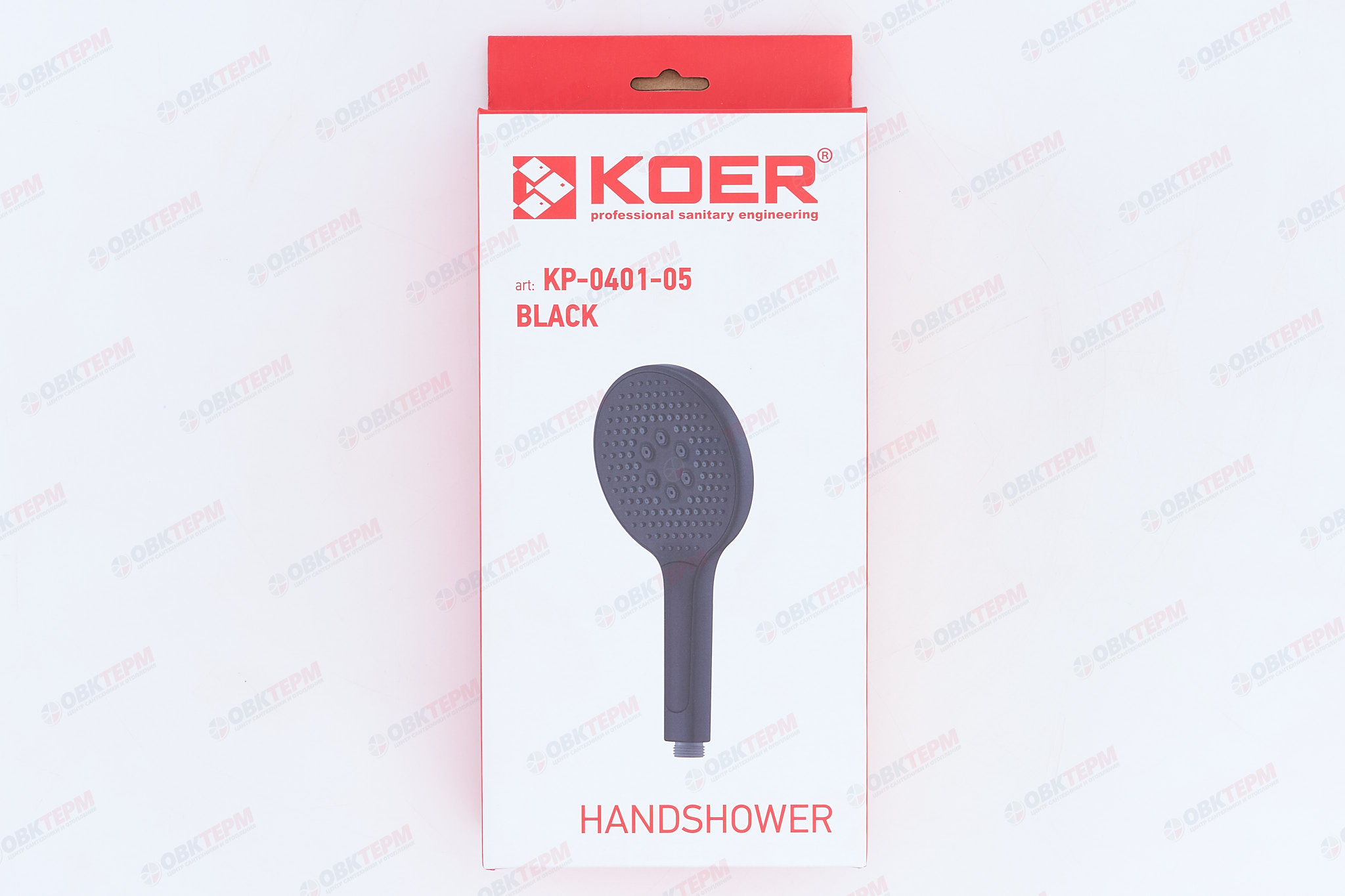 Лейка д/душа ручная KOER KP-0401-05 (3 режима, цвет ЧЕРНЫЙ) 130мм (30 шт/ящ) - миниатюра №6