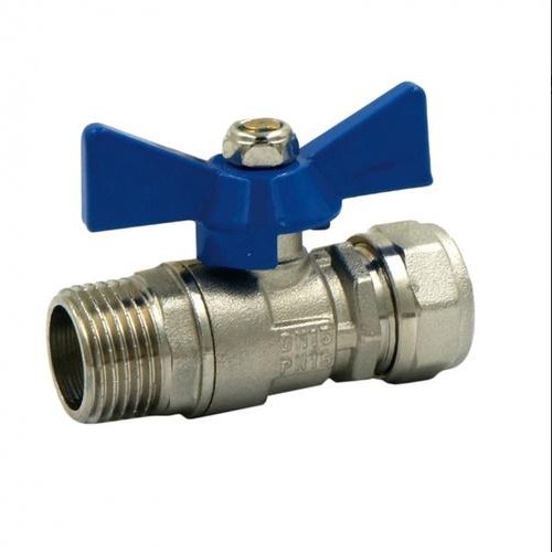 Кран шаровый  TIM  под обжим  20* 3/4"н  бабочка          (18шт/72ящ) - Изображение №1