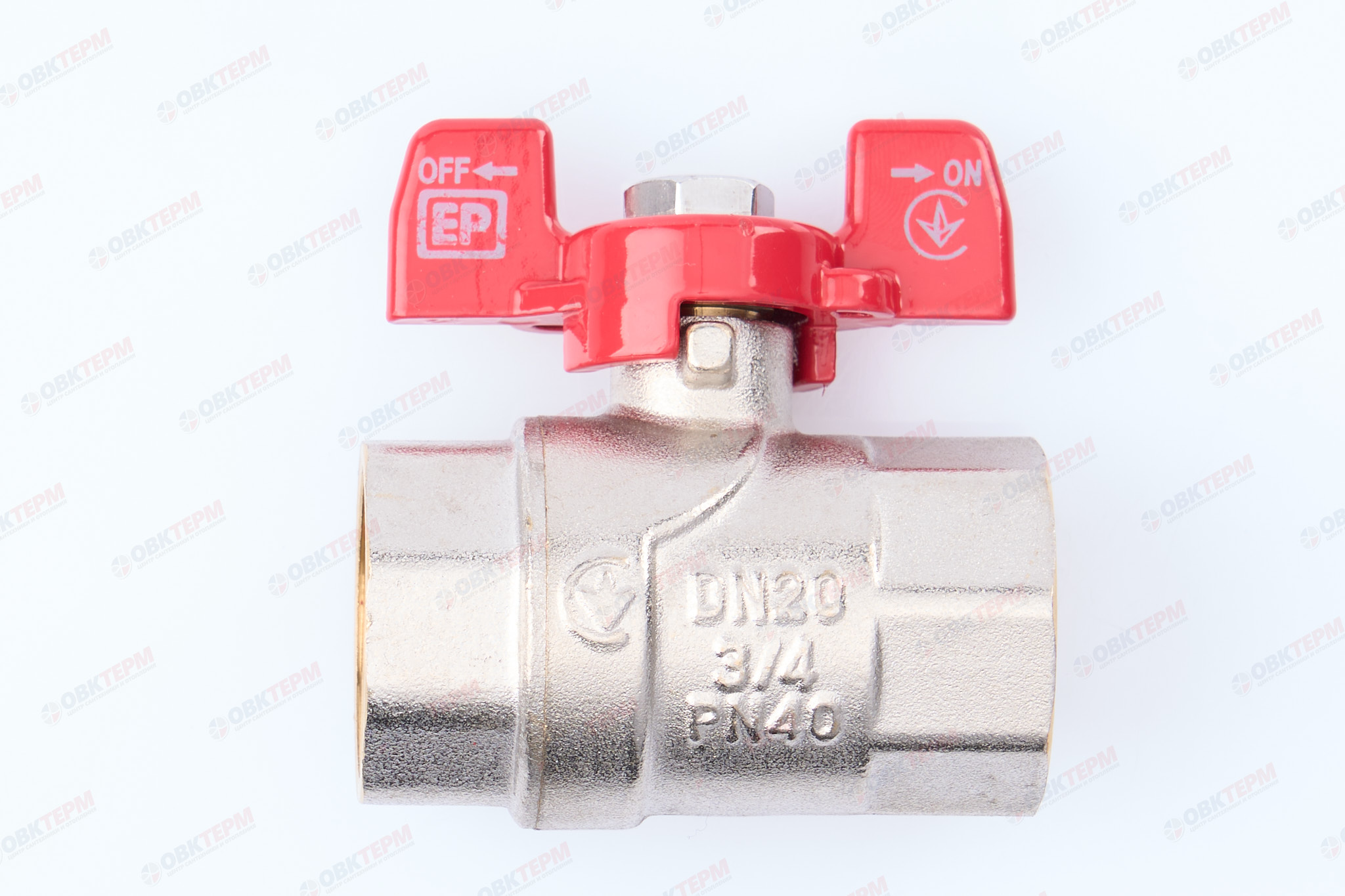 Кран шаровый     EUROPRODUCT      3/4"  ВВ   бабочка    (80 шт) - Изображение №1
