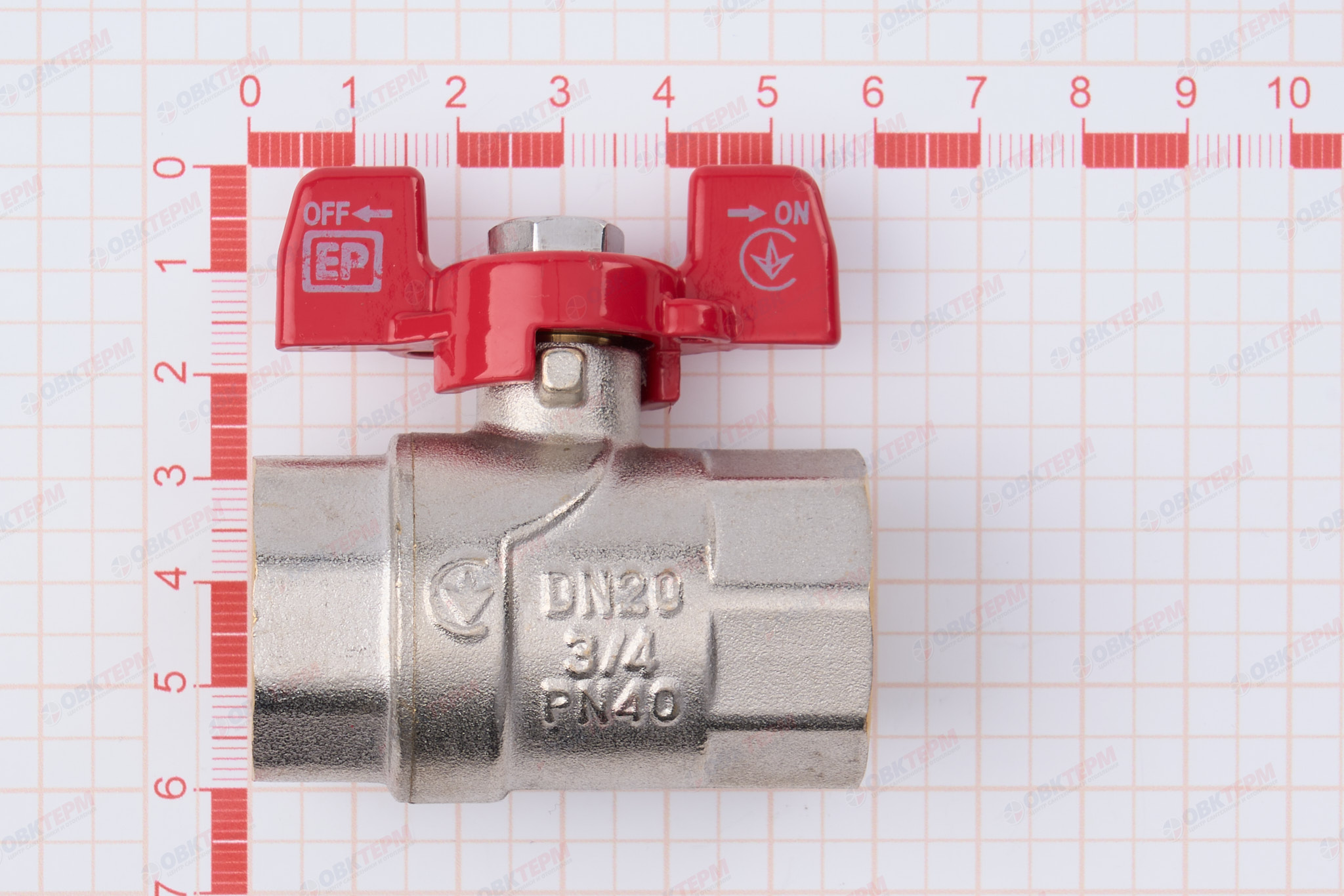 Кран шаровый     EUROPRODUCT      3/4"  ВВ   бабочка    (80 шт) - миниатюра №6