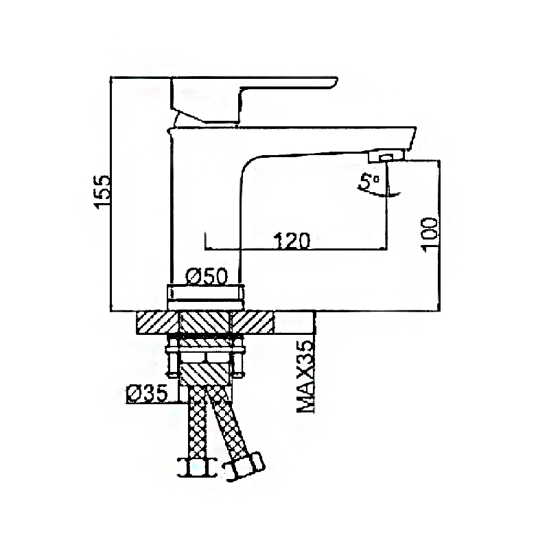 Смеситель д/раковины бел/хром  G1068     GAPPO - миниатюра №2
