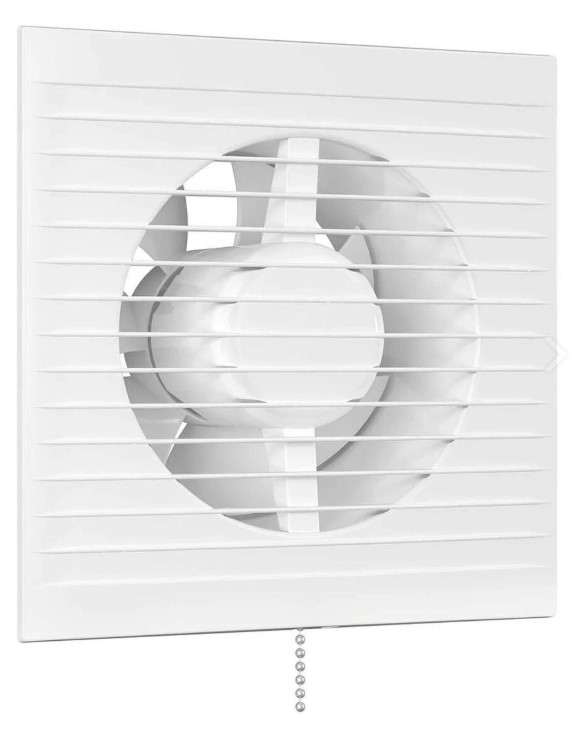 Вентилятор AURAMAX осевой вытяжной d125 Ш180*В180 со шнуровым тяговым выключателем Эра - Изображение №1