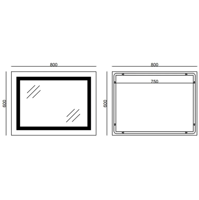 MIXXUS LIGHT MR01-80x60 Зеркало с LED Touch, Anti-fog, димером, регулятором яркости, часами - Изображение №3