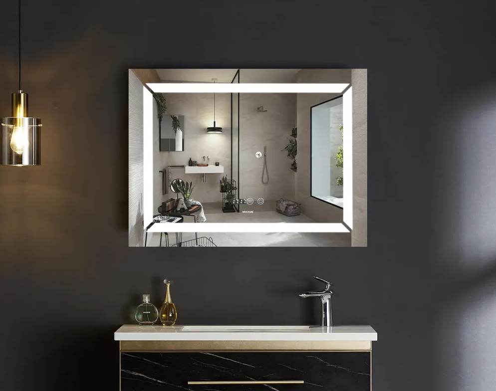 MIXXUS LIGHT MR01-80x60 Зеркало с LED Touch, Anti-fog, димером, регулятором яркости, часами - Изображение №1