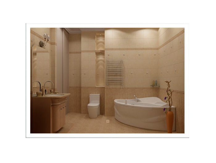 Зеркало  800х700 LED подсветкой 6500К 9,6 Вт/м с сенсорным выкл  347ск КЗСК - Изображение №1