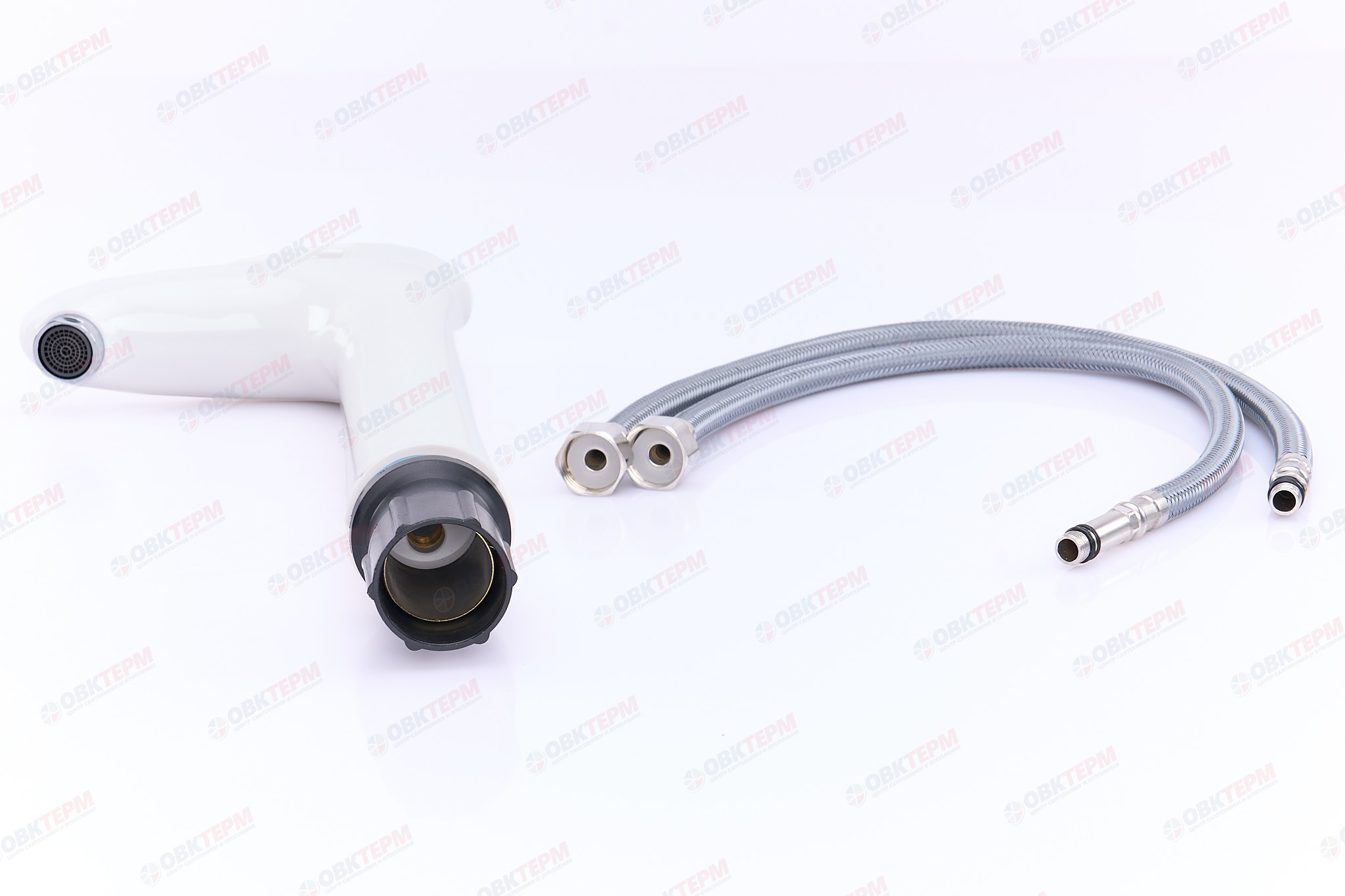 Смеситель для умывальника PLAMIX CEZAR-001 HIGH SET White (с подводкой) (10 шт/ящ) - миниатюра №7