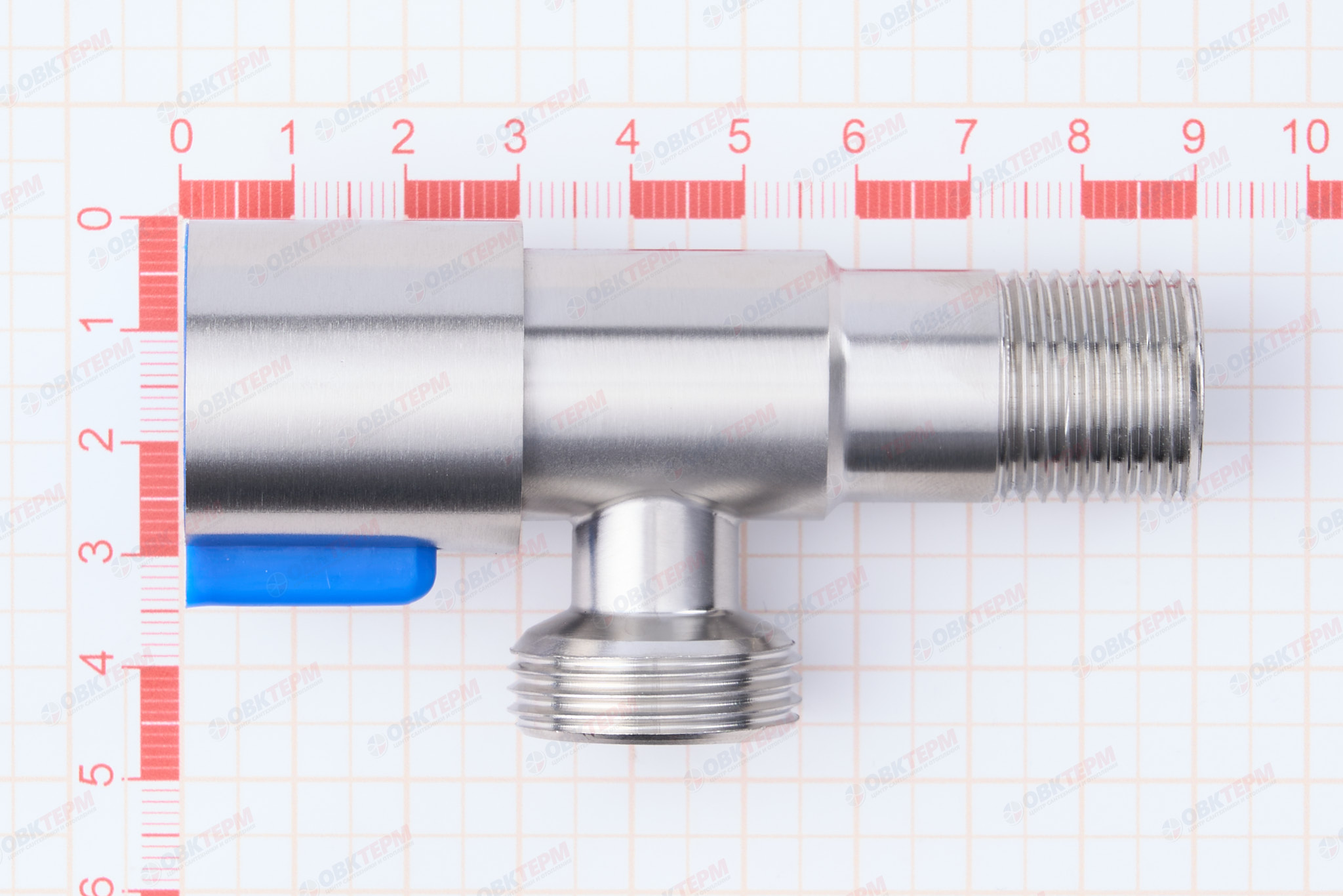 Кран для подкл. с/т приборов       TIM      1/2" - 3/4", НЕРЖ.  круглый   (1шт/60ящ) - миниатюра №6
