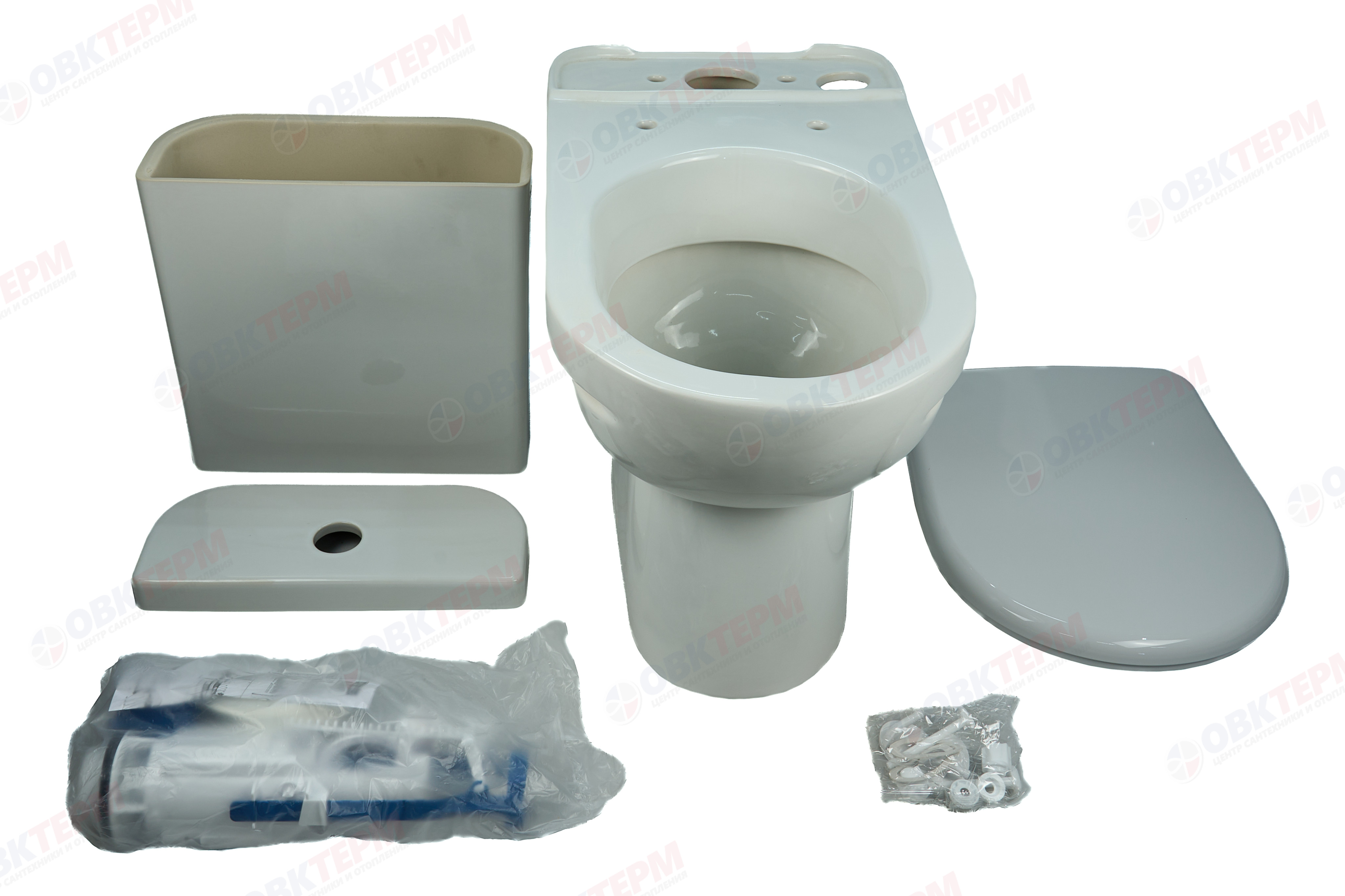 Унитаз-компакт GESSO W103 Бюджетный - без возврата c 2 уровневой арматурой,сиденьем нептун и болтами - миниатюра №8