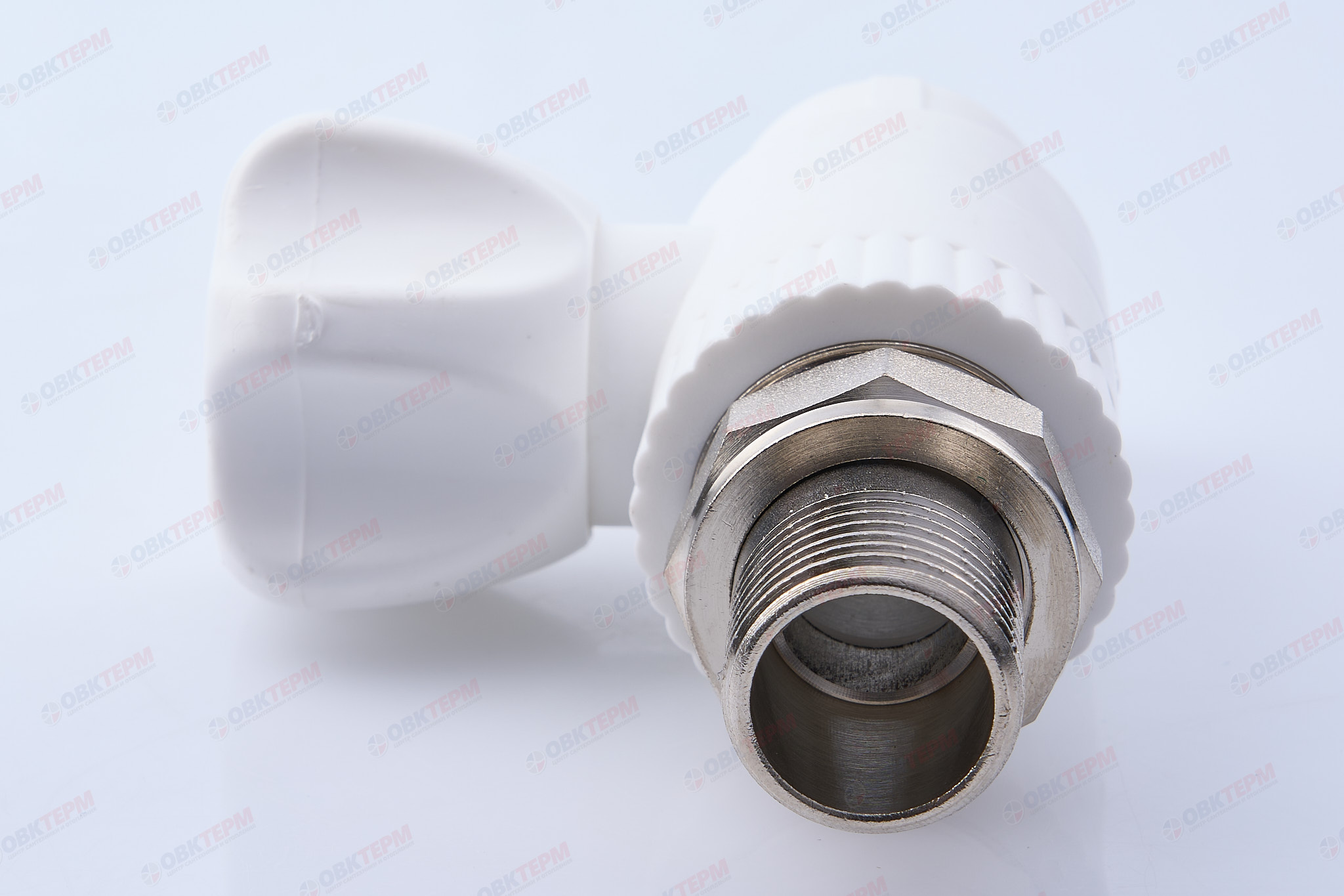 Кран шаровый  радиаторный прямой 20х1/2" НР (стальной  шар) (белый) (50/1) (TIM) - миниатюра №10