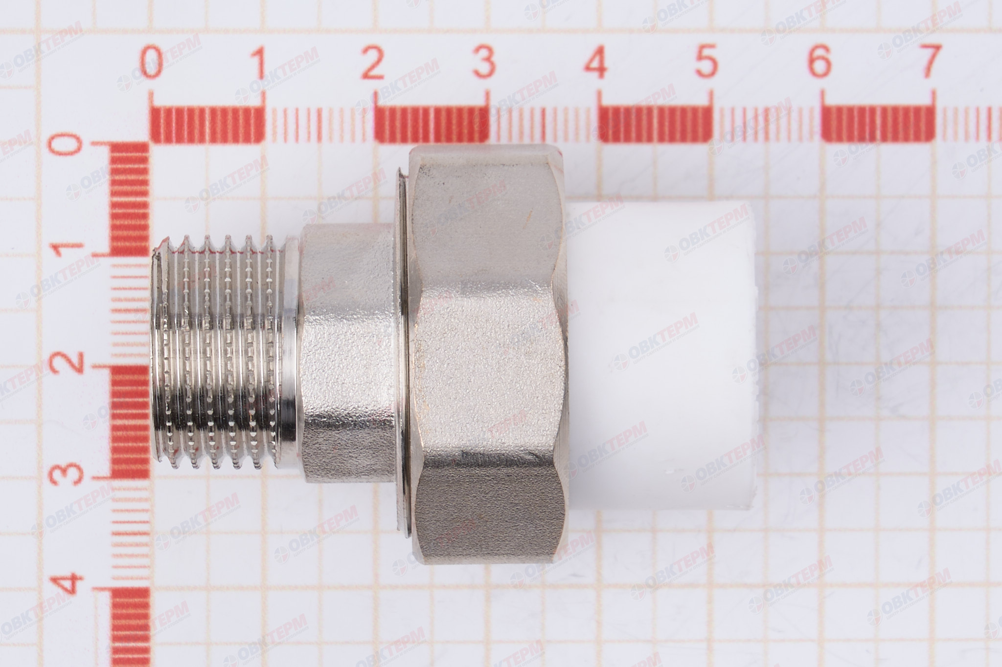 Разборное соединение  20 * 1/2" н    (белый)    (TIM) - миниатюра №6