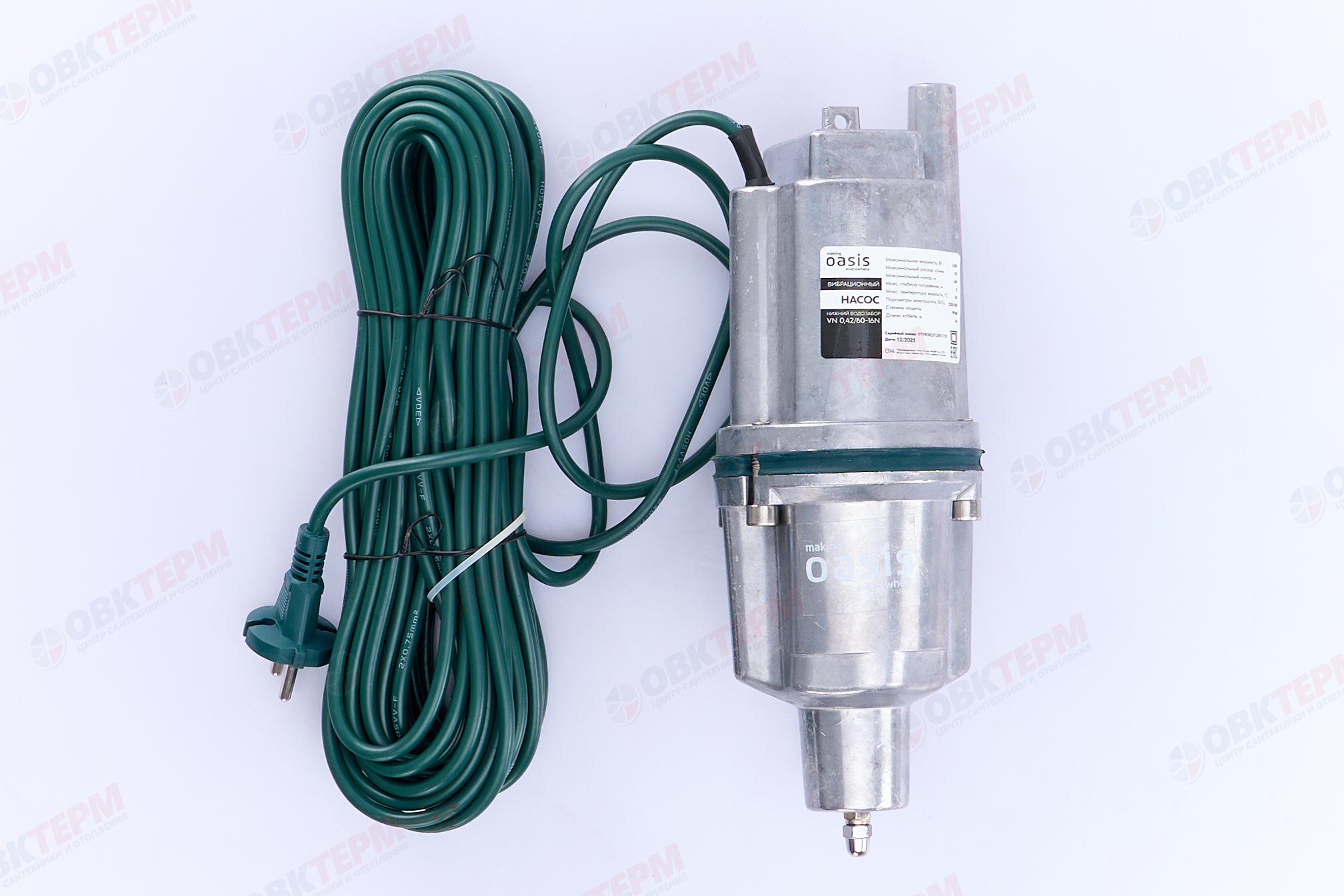 Насос вибрационный Oasis  250/16  (250Вт/25л.м/60м), кабель 16 м, НИЖНИЙ забор) - Изображение №2